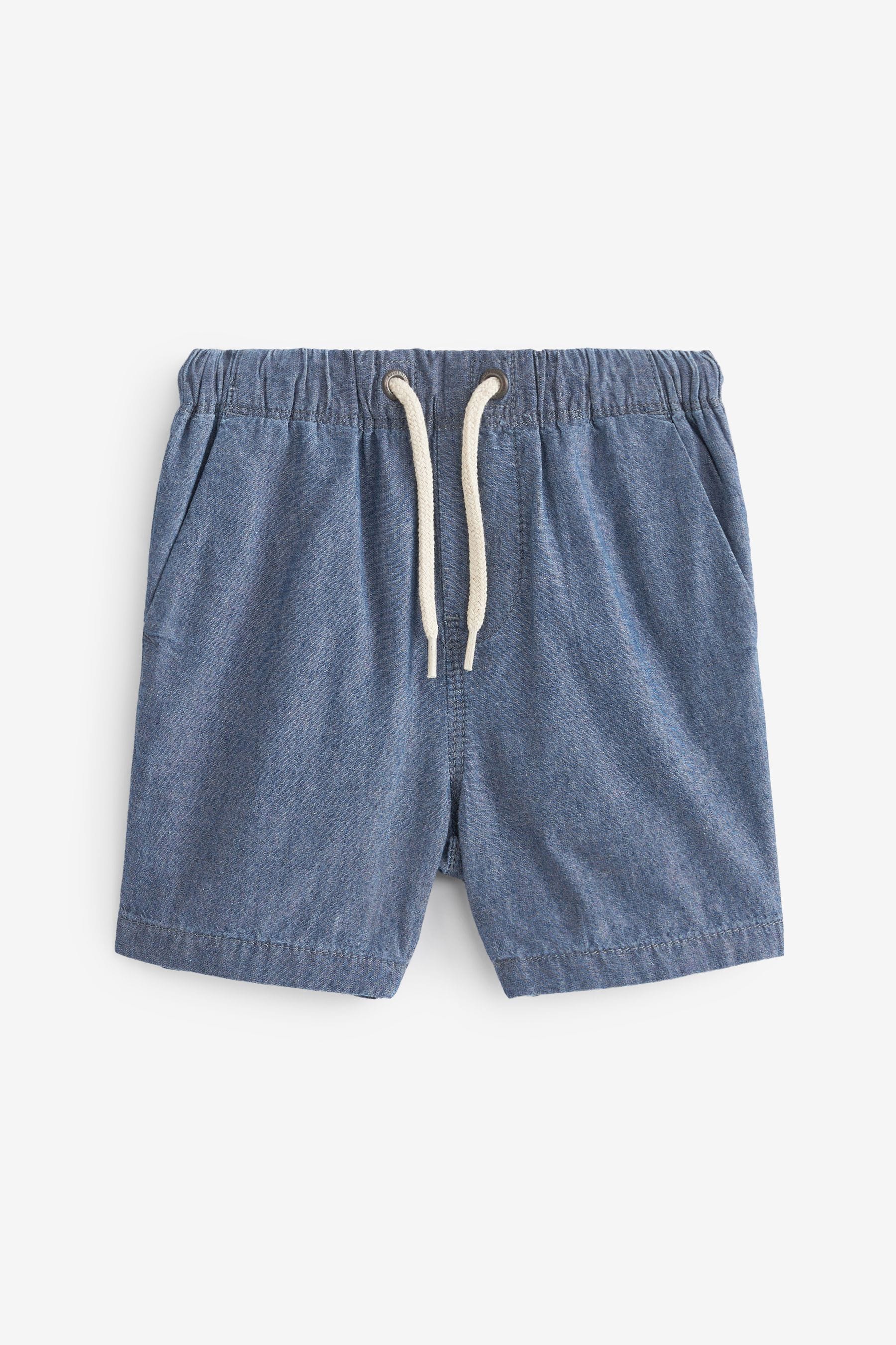 Chambray Blue Pull-On Shorts (3mths-7yrs)