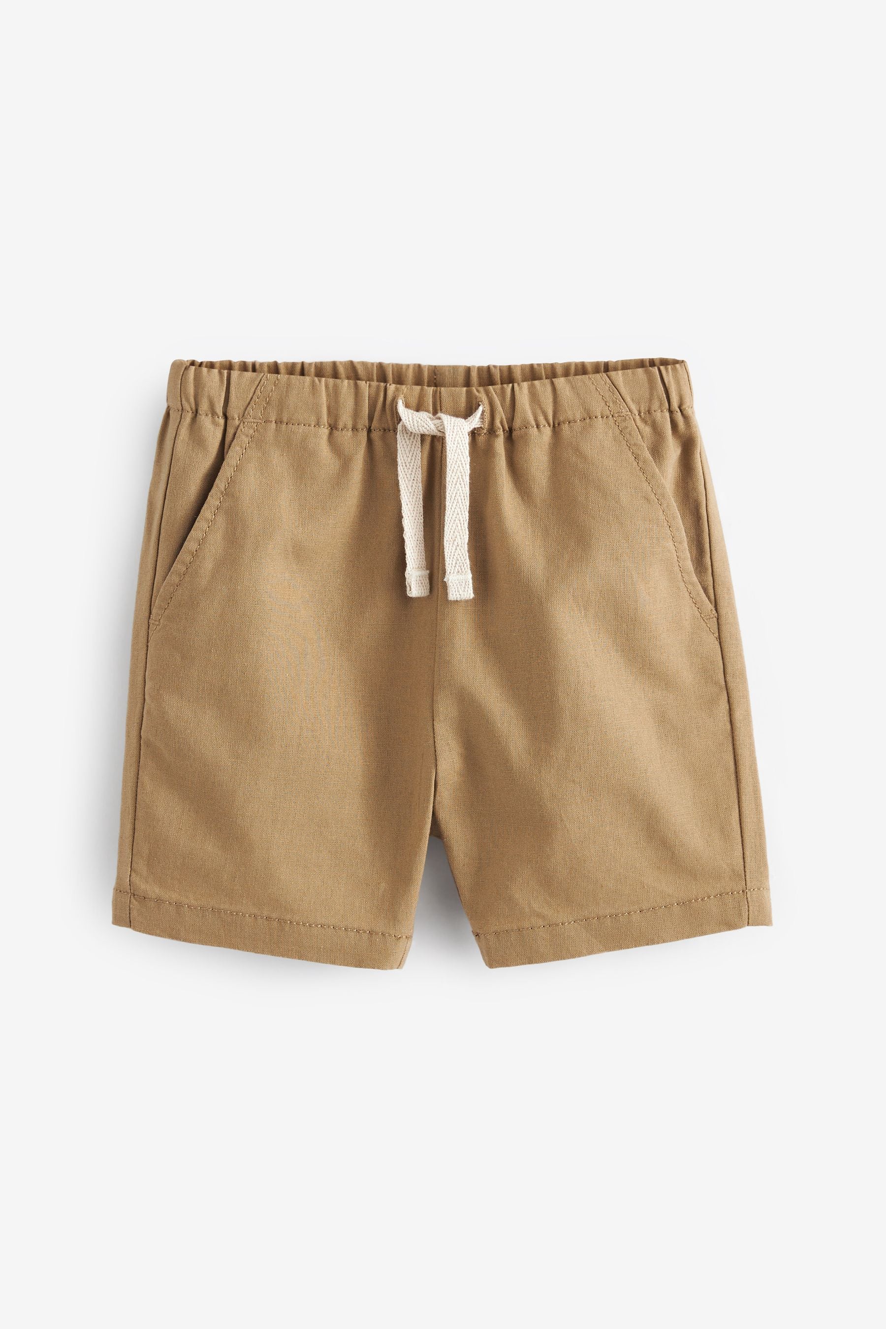 Tan Brown Linen Blend Shorts (3mths-7yrs)