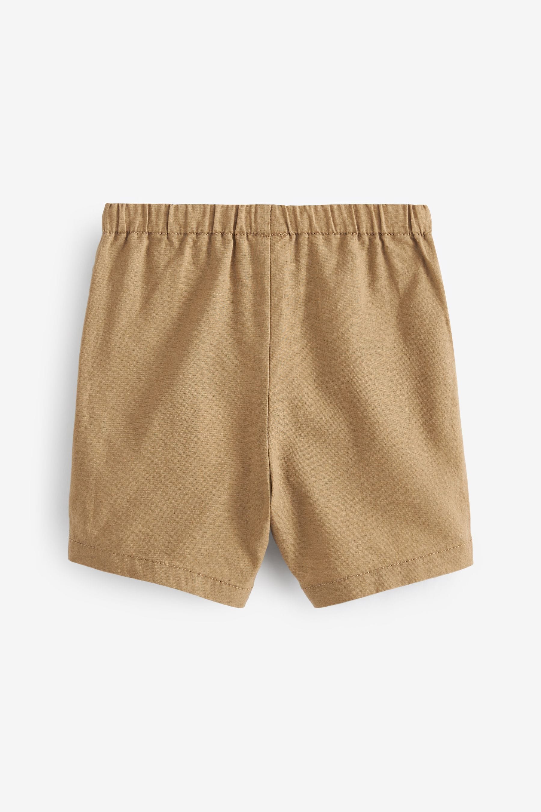 Tan Brown Linen Blend Shorts (3mths-7yrs)