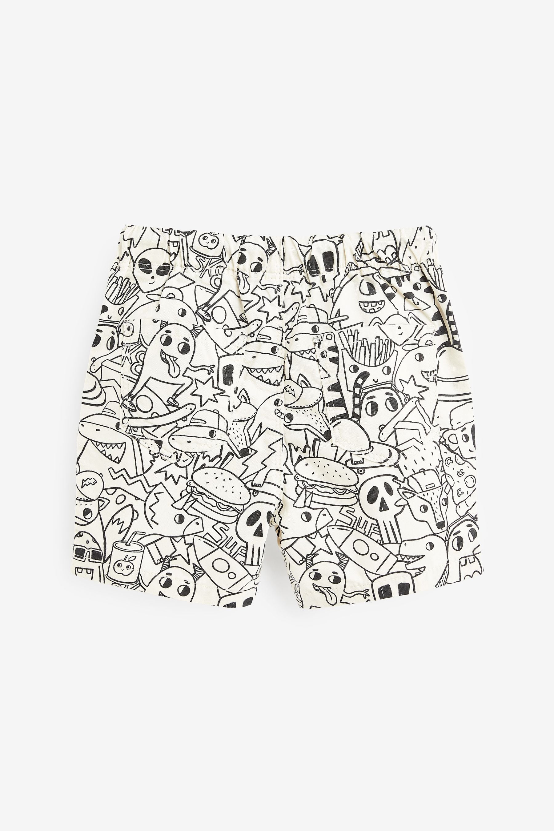 Ecru Cream Print Pull-On Shorts (3mths-7yrs)