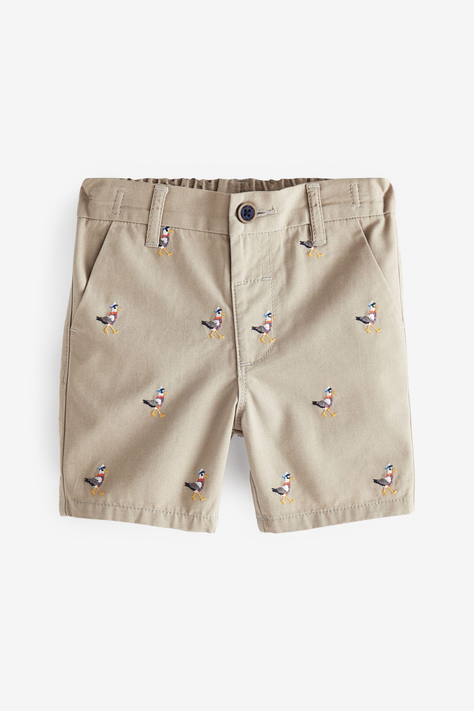 Stone Seagull Embroidered Chino Shorts (3mths-7yrs)