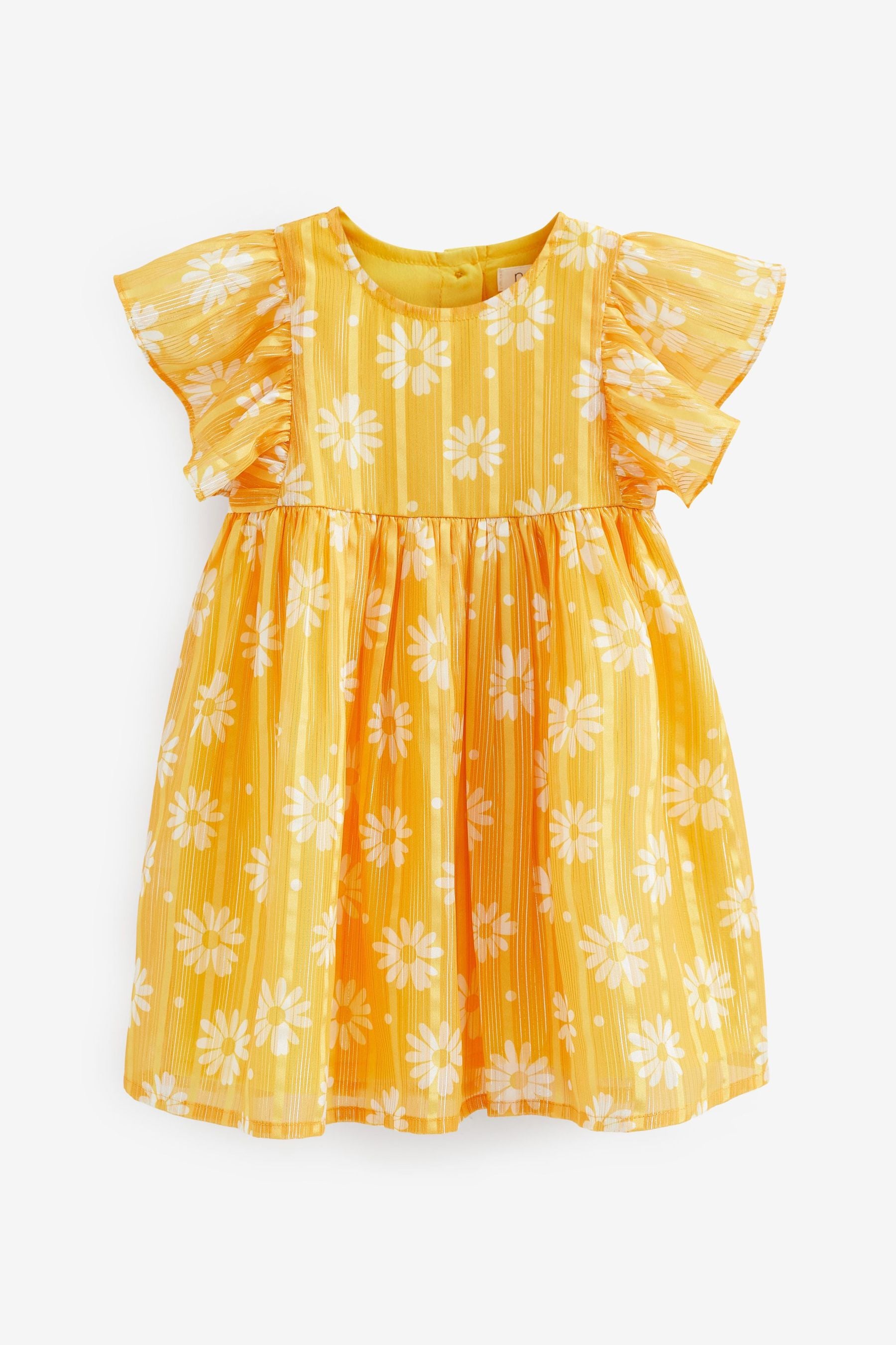 Yellow Daisy Printed Sparkle Dress (3mths-8yrs)