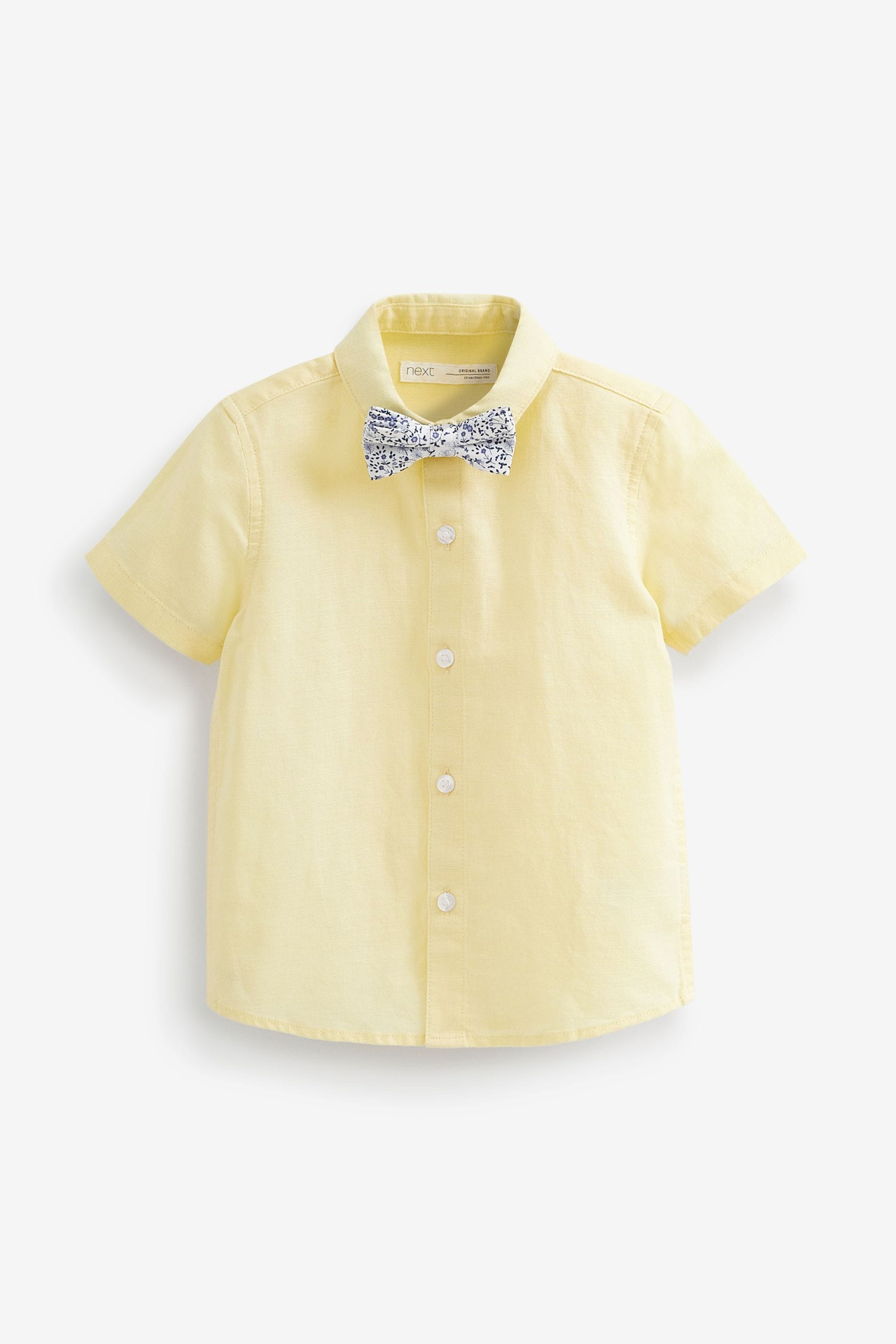 Yellow Shirt, Shorts And Bow Tie Set With Braces (3mths-9yrs)