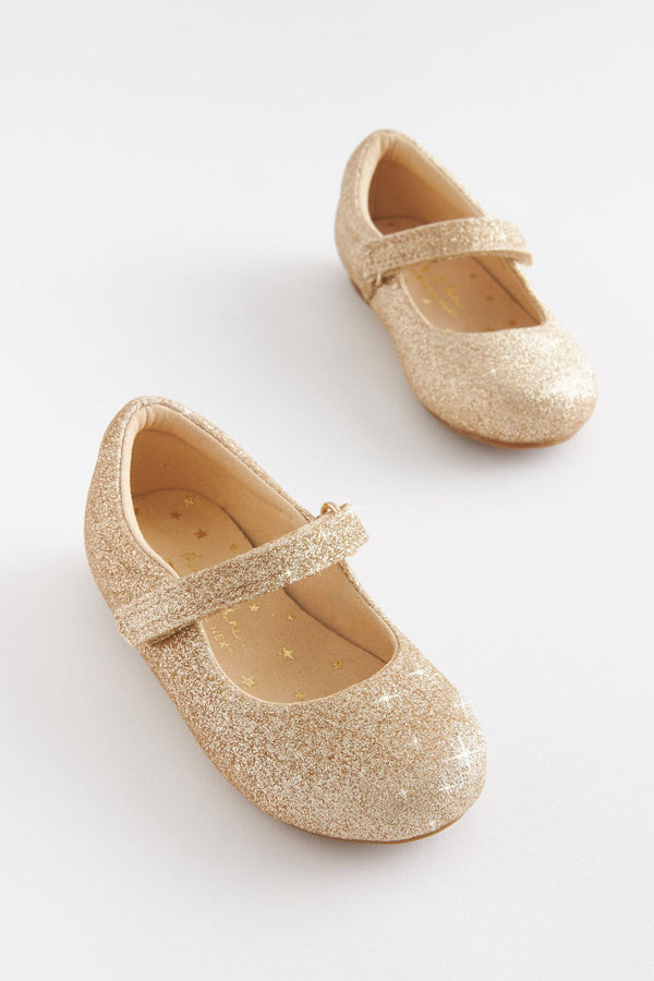 Gold Glitter Mary Jane Shoes