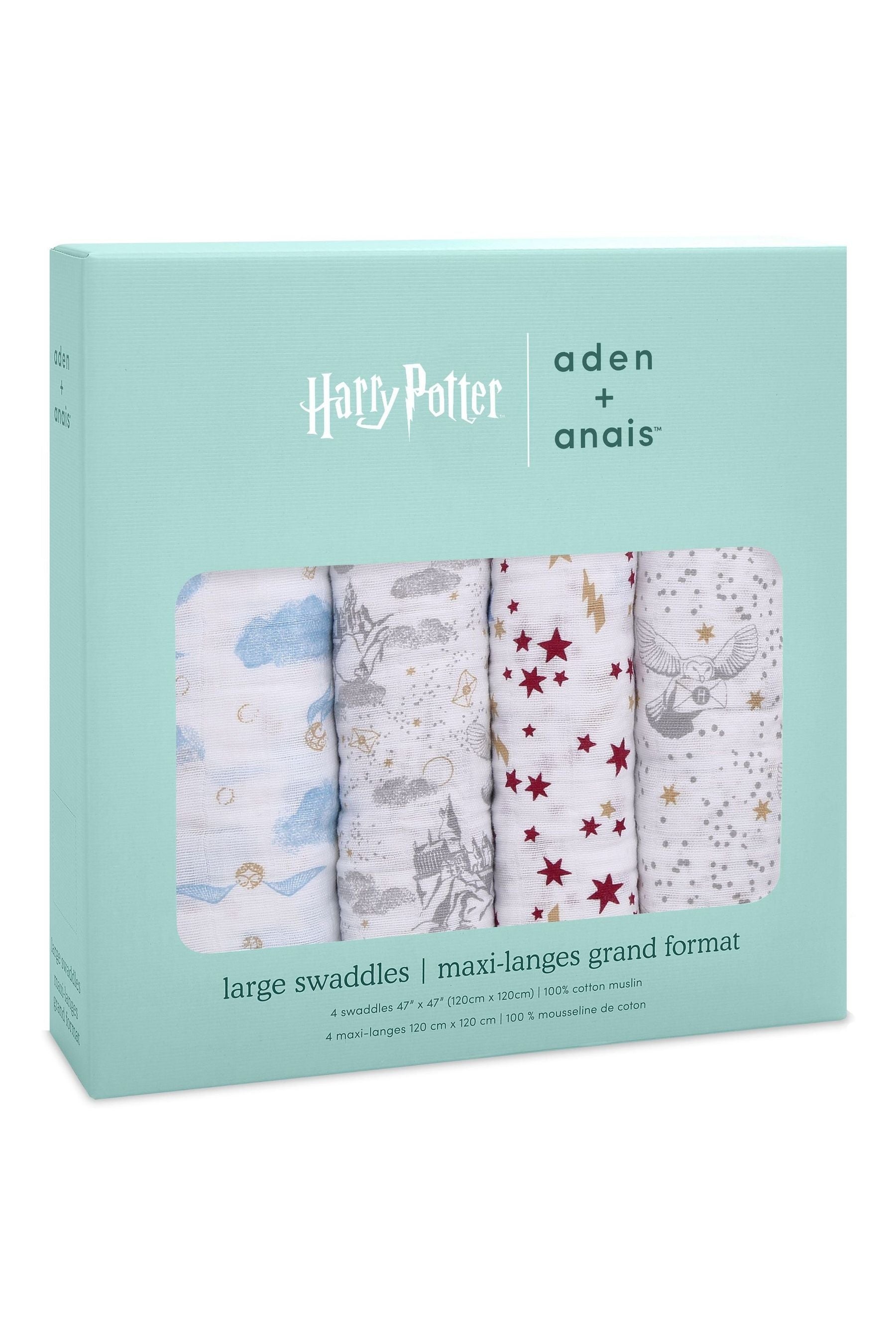 Harry Potter™ iconic aden + anais Large Cotton Muslin Blankets 4 Pack