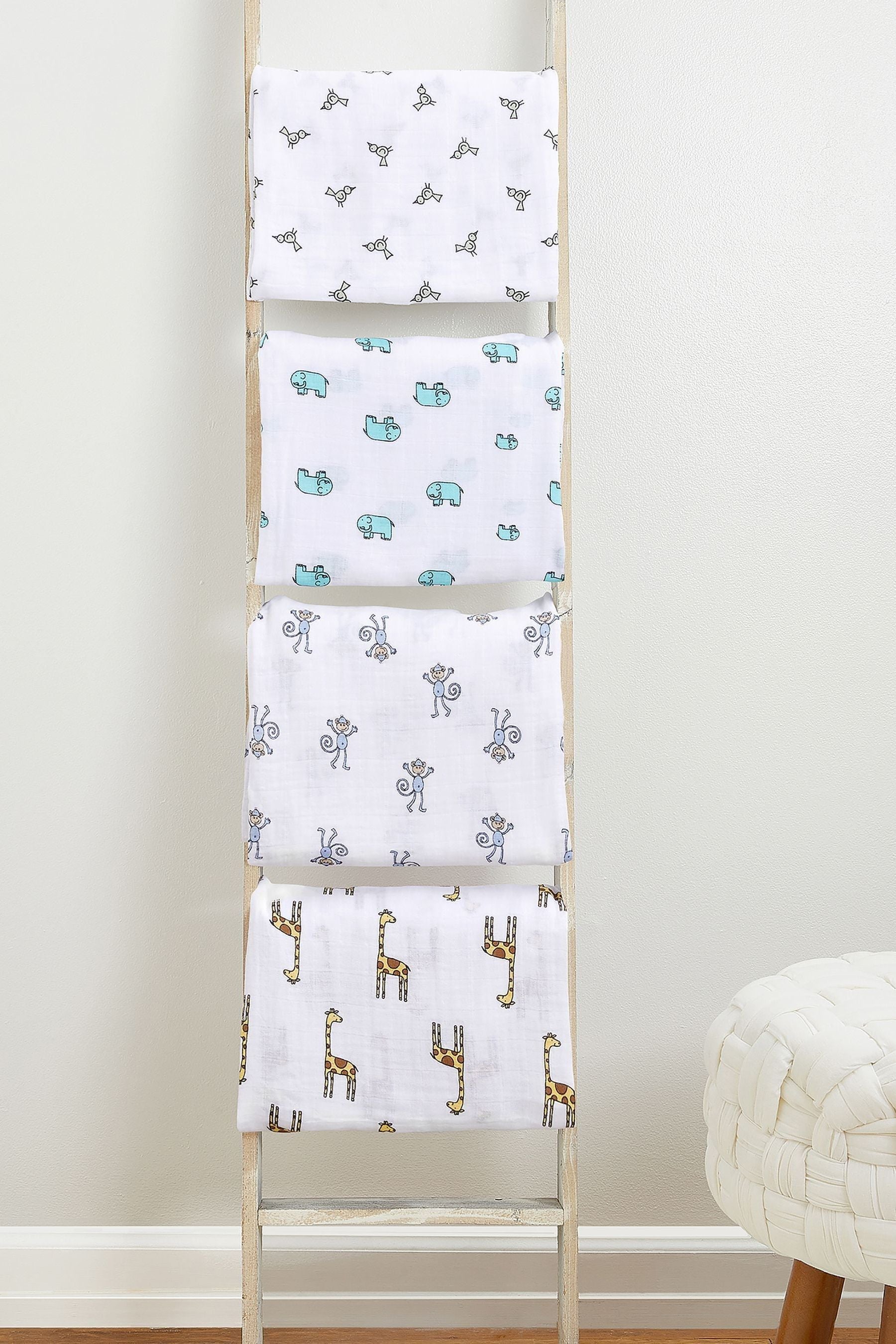 jungle jam aden + anais Large Cotton Muslin Blankets 4 Pack