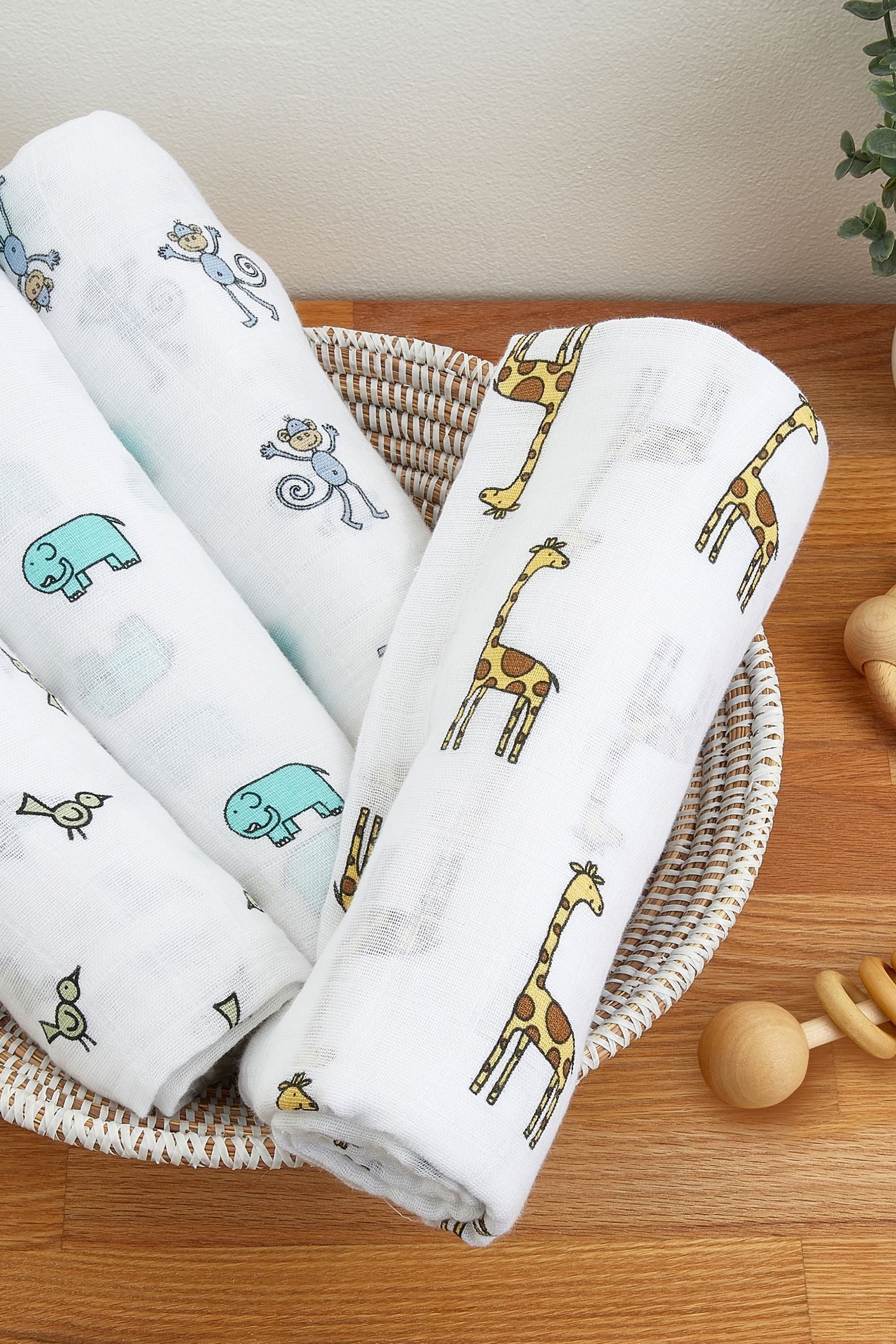 jungle jam aden + anais Large Cotton Muslin Blankets 4 Pack