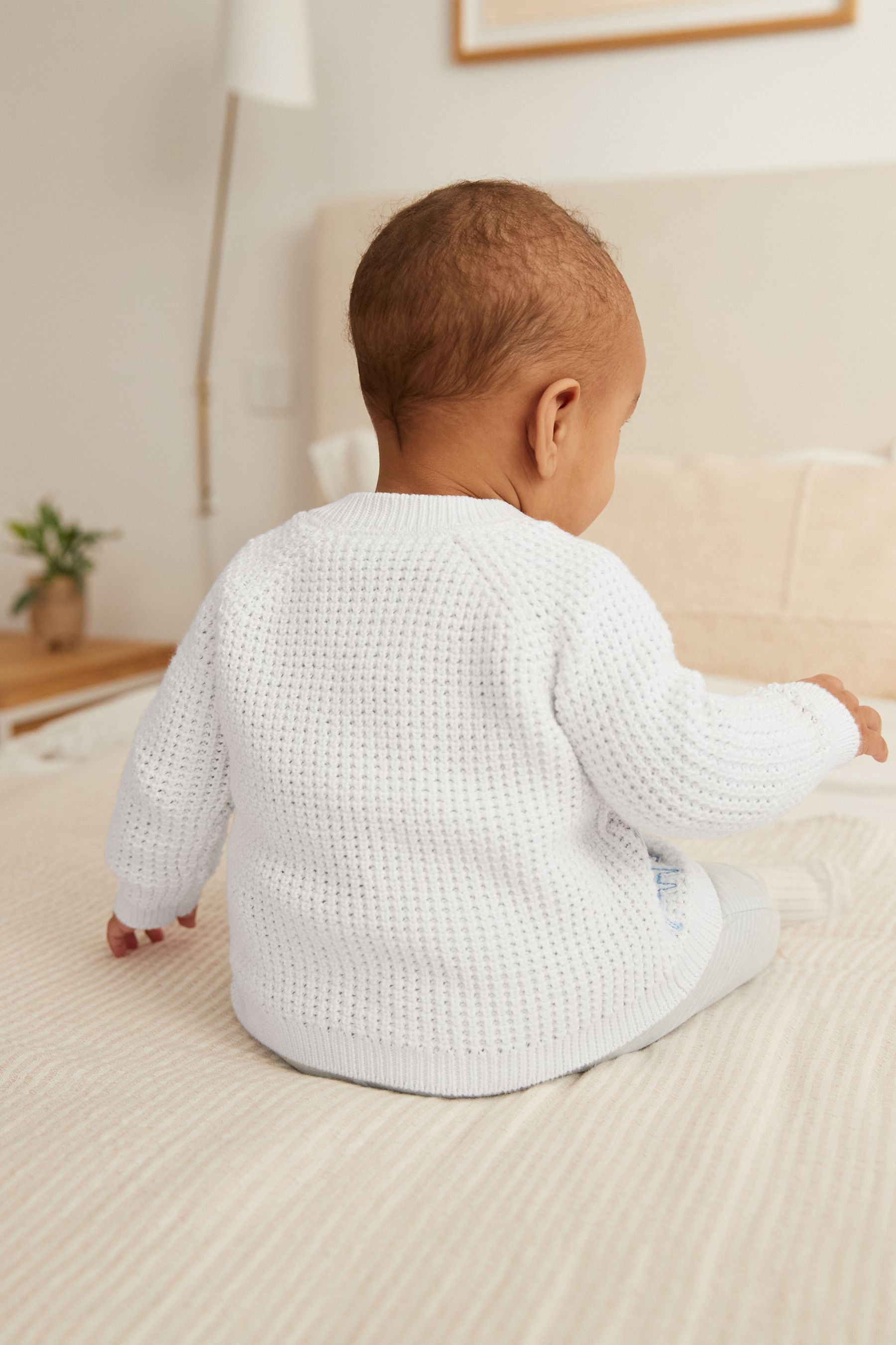 White Elephant Knitted Baby Cardigan (0mths-2yrs)