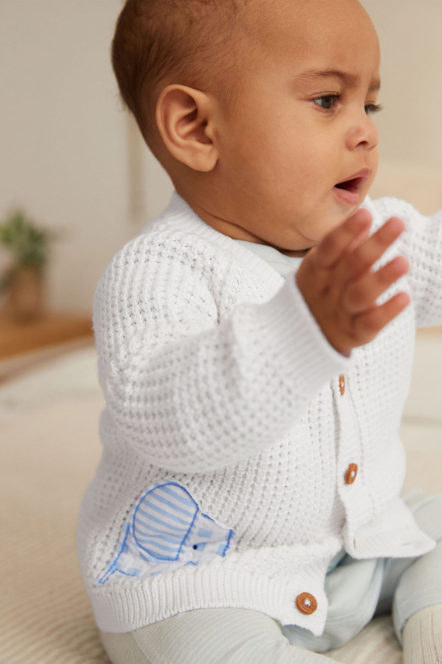 White Elephant Knitted Baby Cardigan (0mths-2yrs)