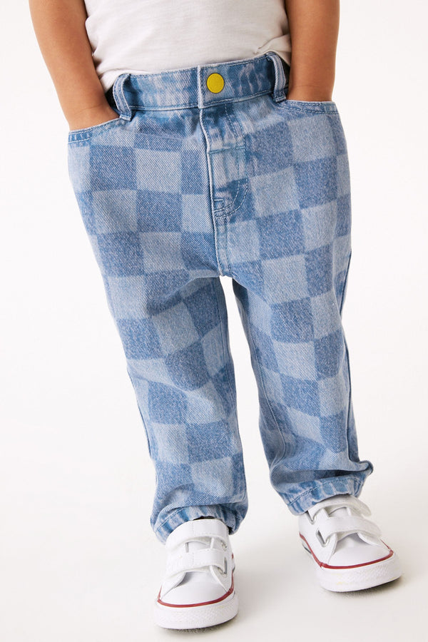 Light Blue Denim Checkerboard Jeans (3mths-7yrs)