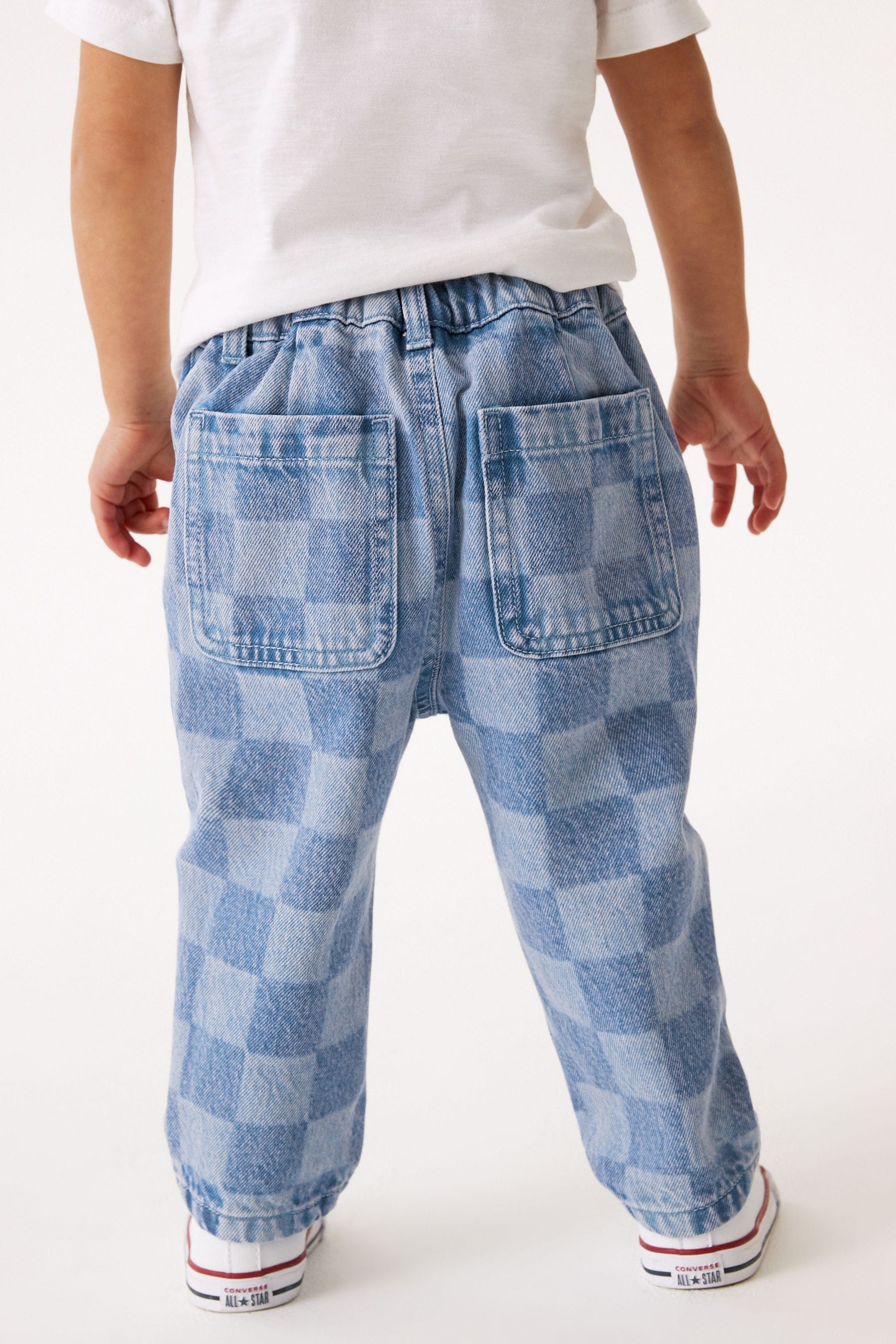 Light Blue Denim Checkerboard Jeans (3mths-7yrs)