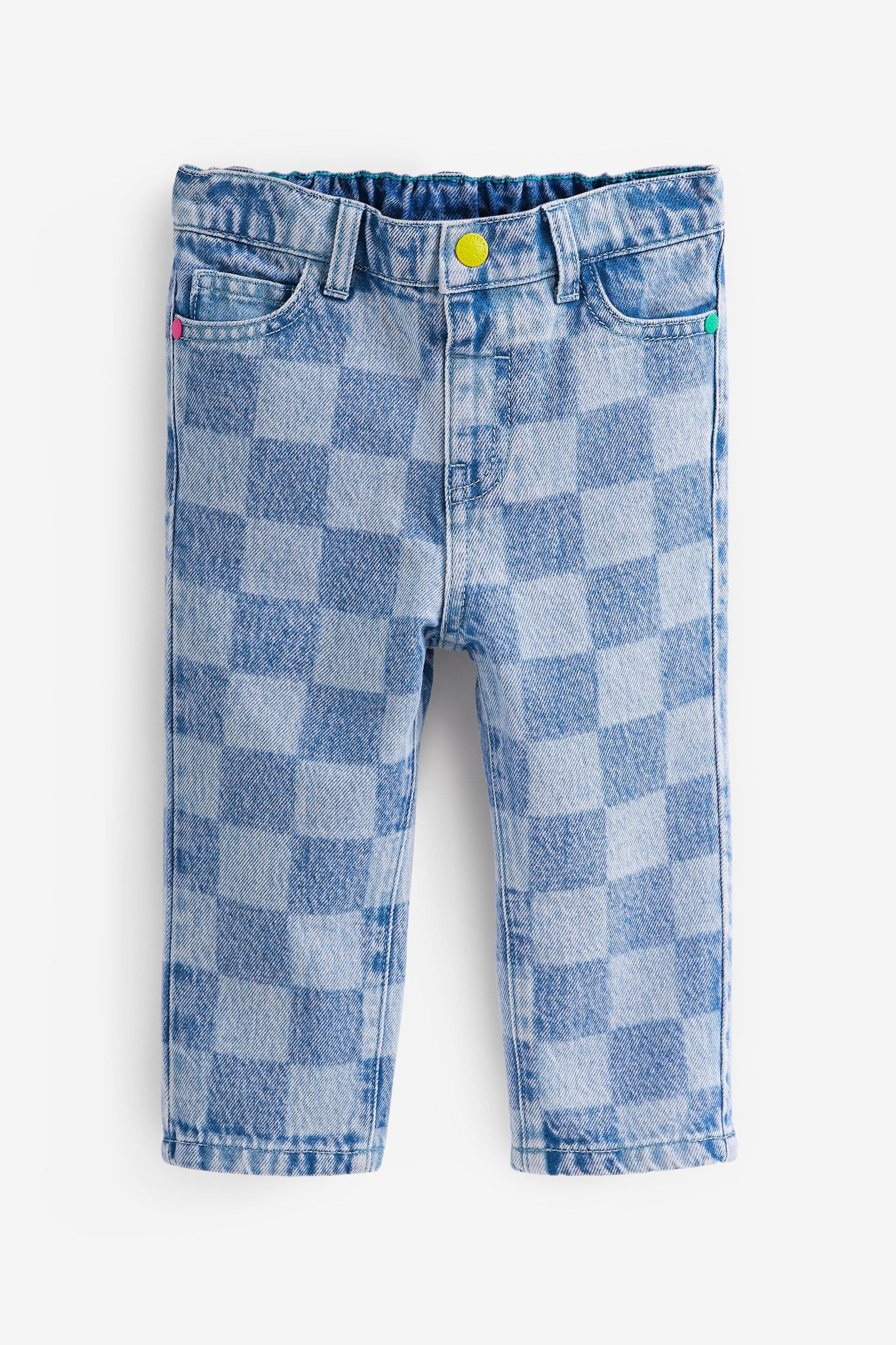 Light Blue Denim Checkerboard Jeans (3mths-7yrs)