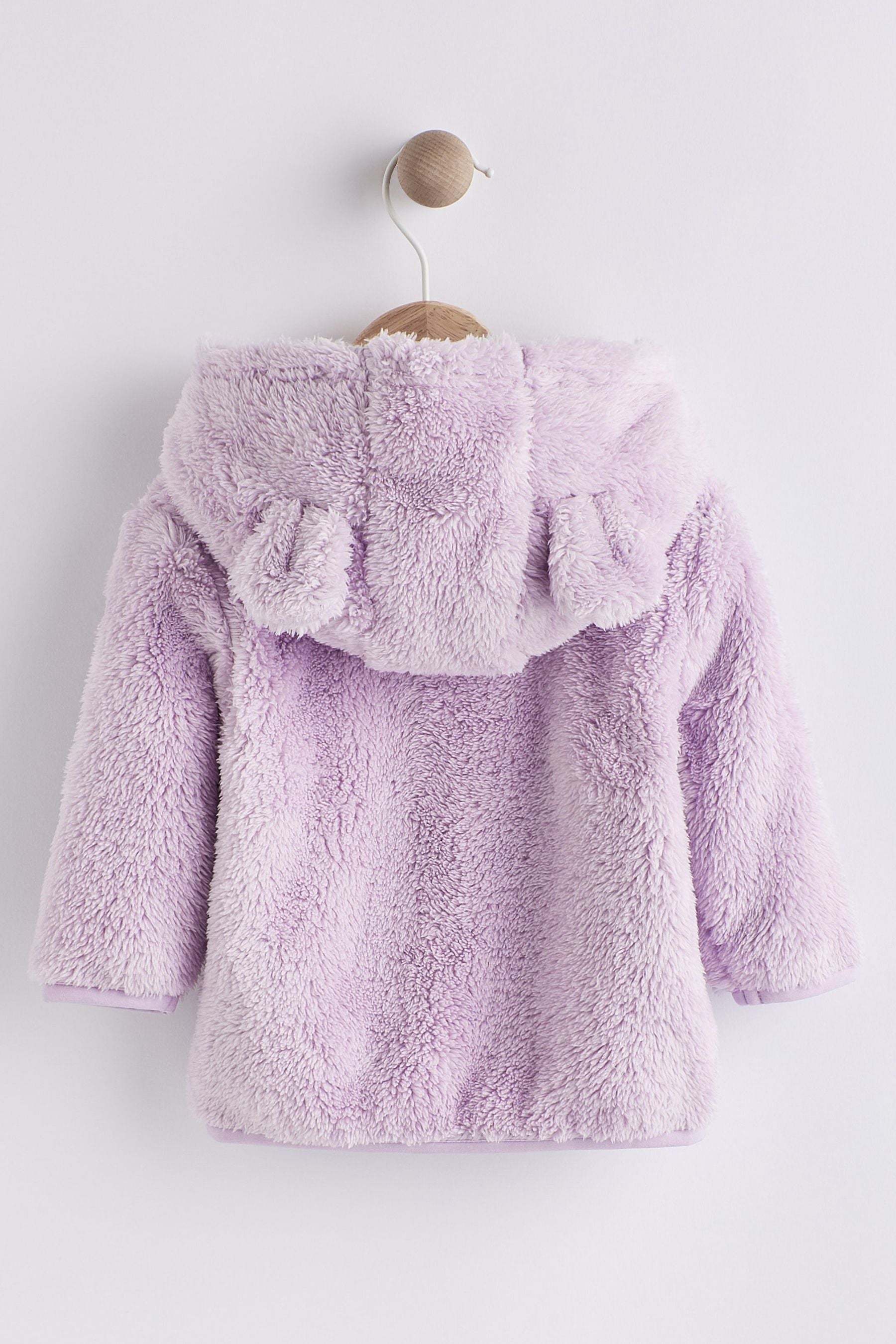 Lilac Purple Cosy Fleece Bear Baby Jacket