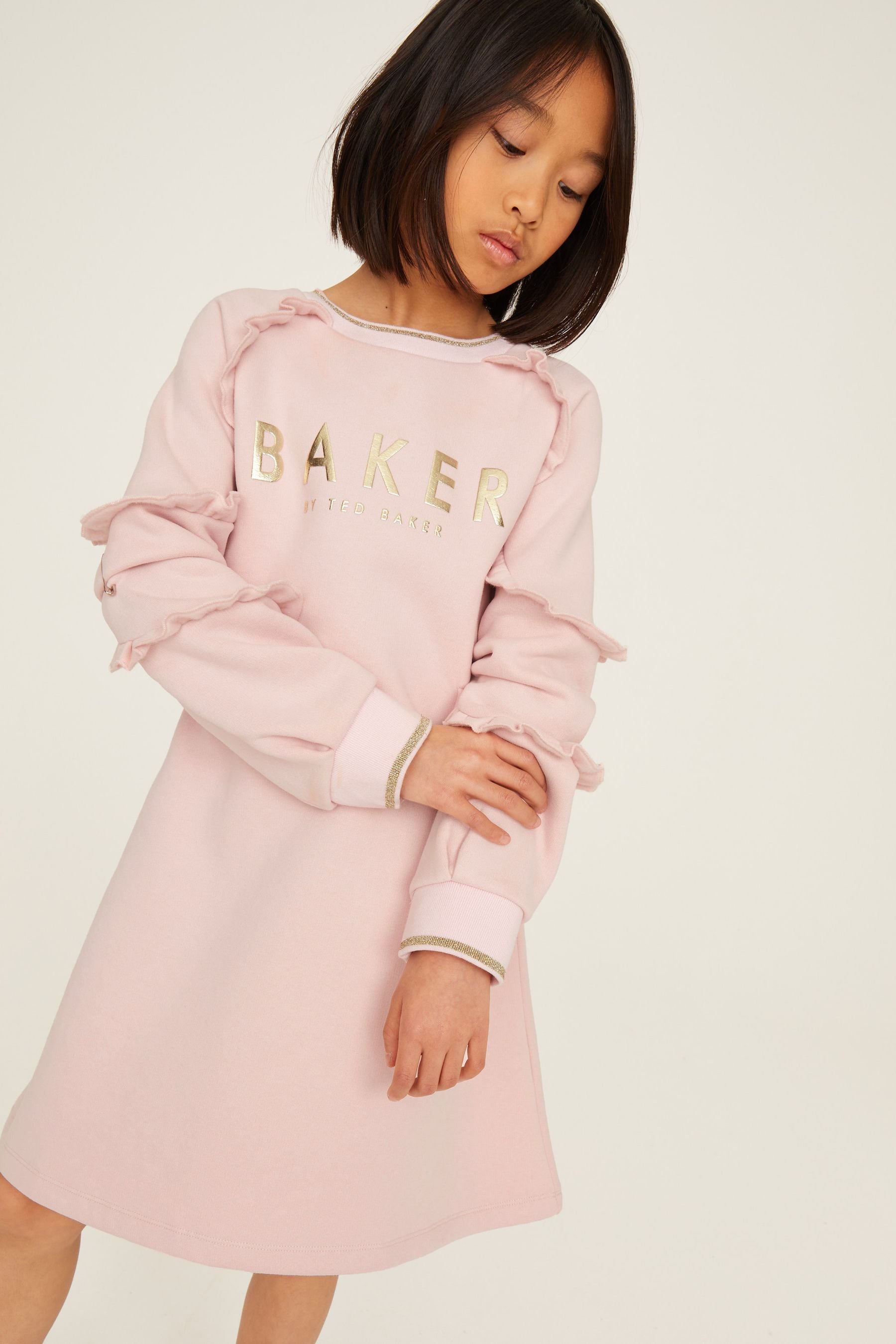 Pink Baker by Ted Baker Frilled Sweat Dress