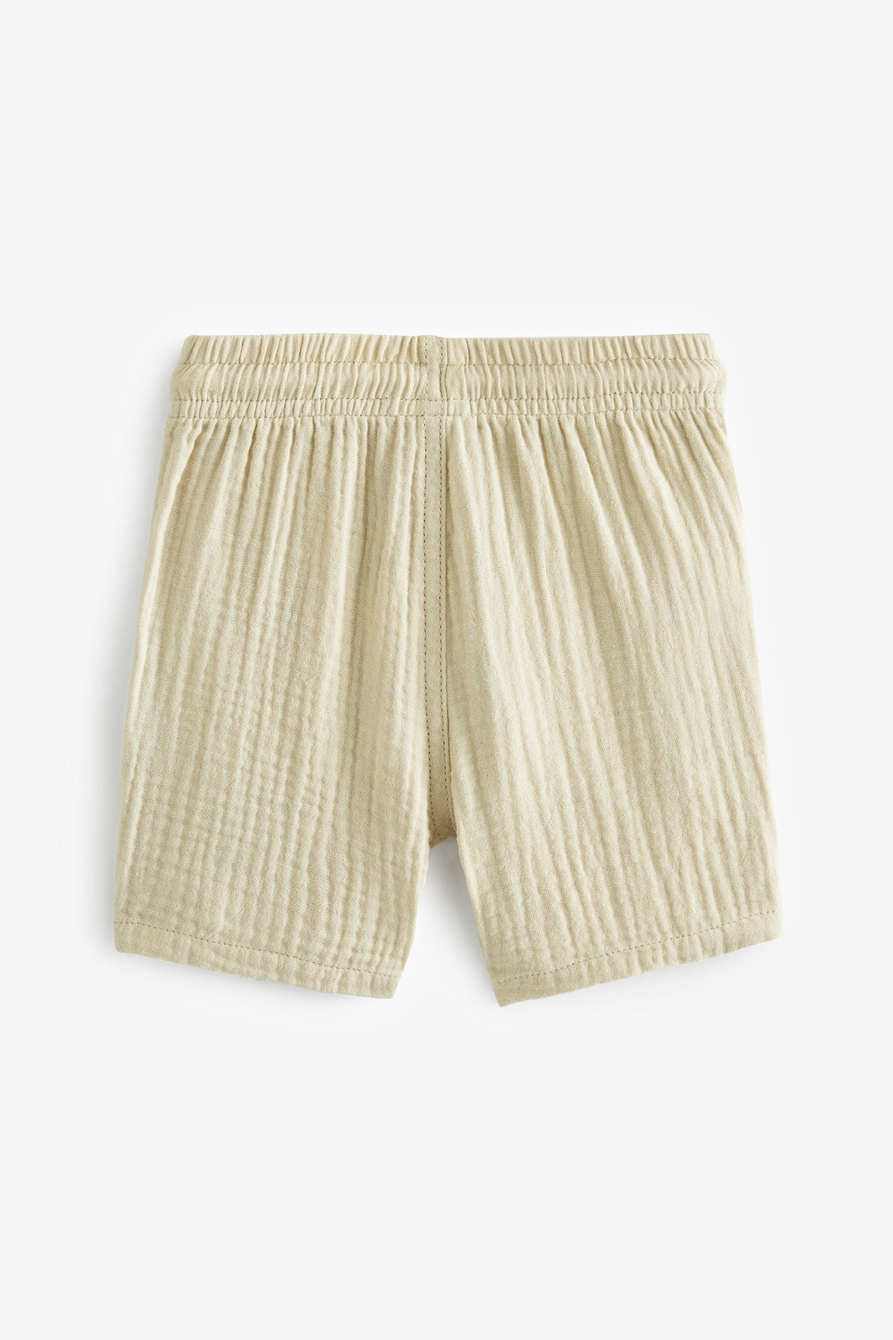 Ecru Cream Soft Textured Cotton Shorts (3mths-7yrs)