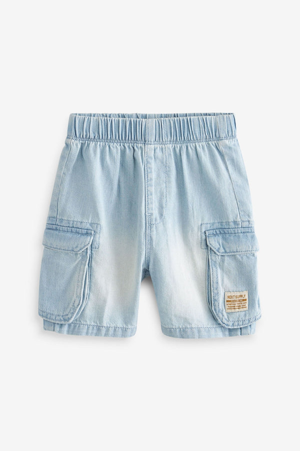 Light Blue Denim Cargo Shorts (3mths-7yrs)