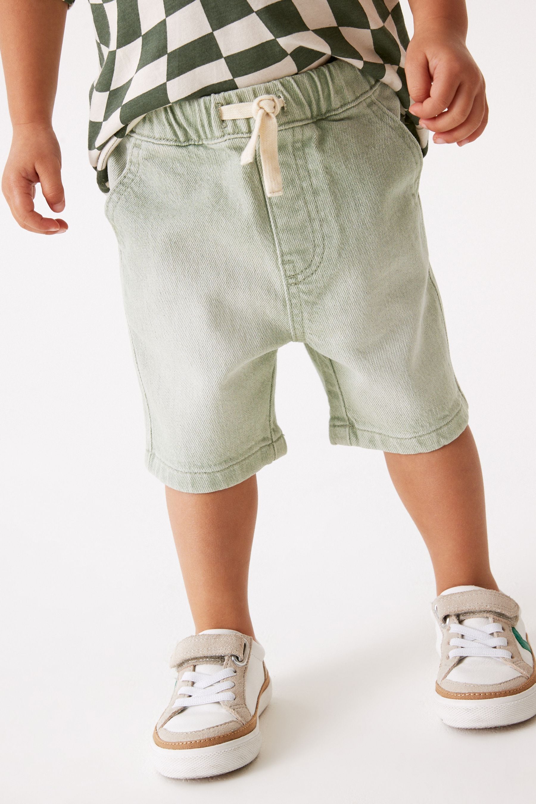 Khaki Green Denim Pull on Shorts (3mths-7yrs)