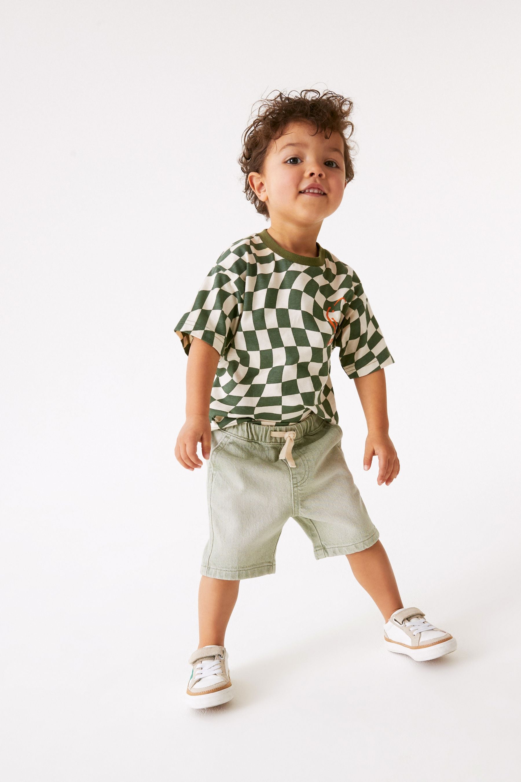 Khaki Green Denim Pull on Shorts (3mths-7yrs)