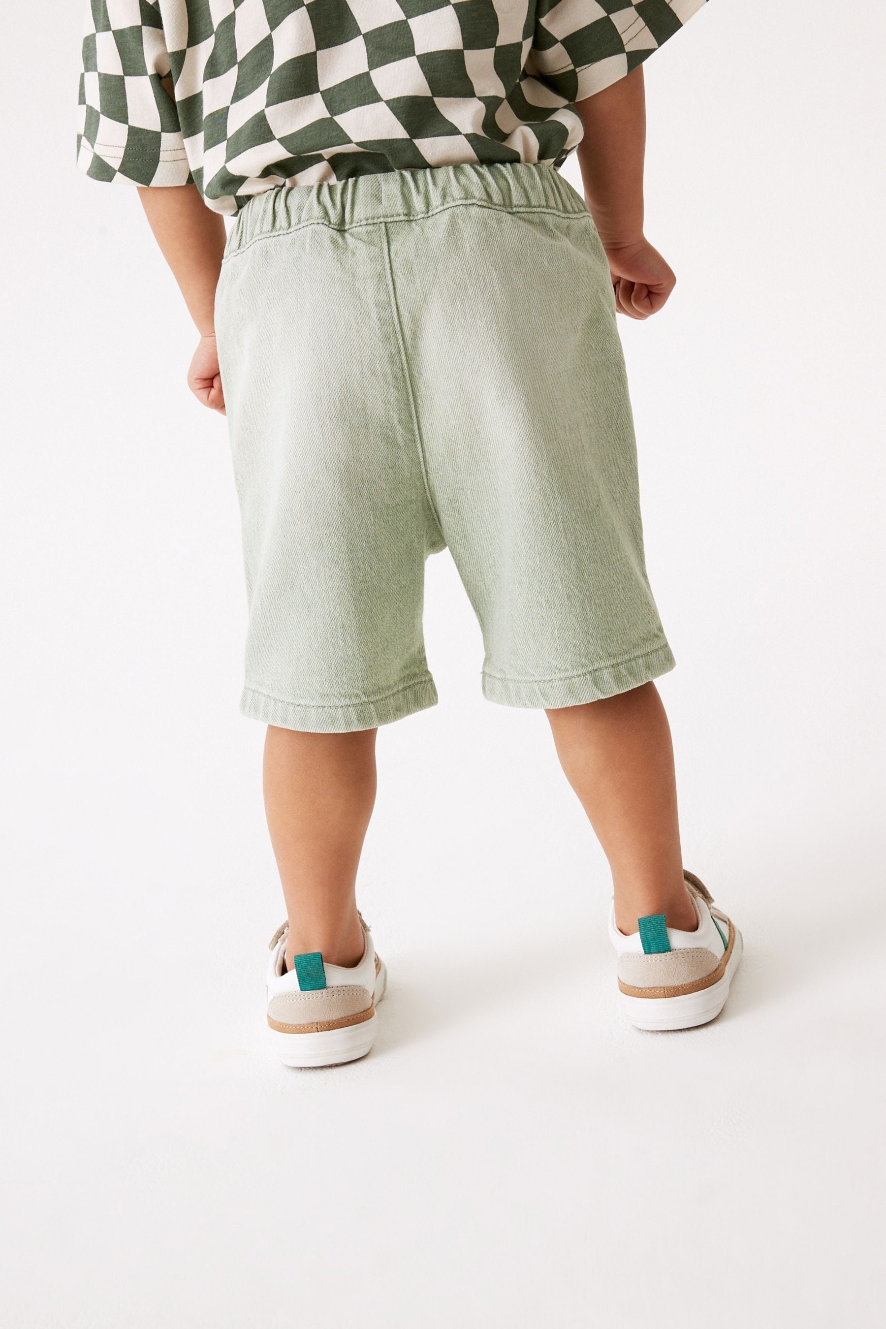 Khaki Green Denim Pull on Shorts (3mths-7yrs)