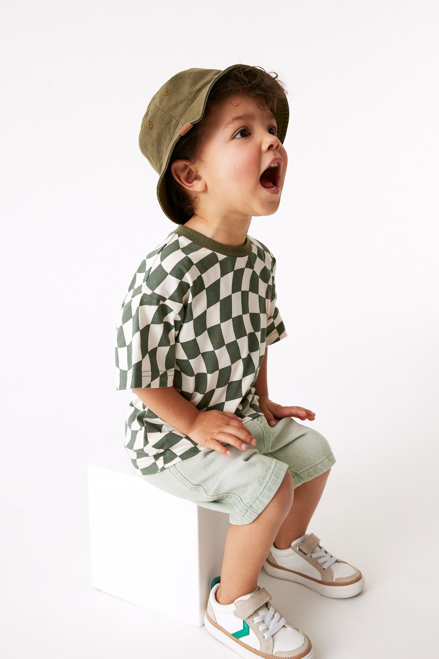 Khaki Green Denim Pull on Shorts (3mths-7yrs)