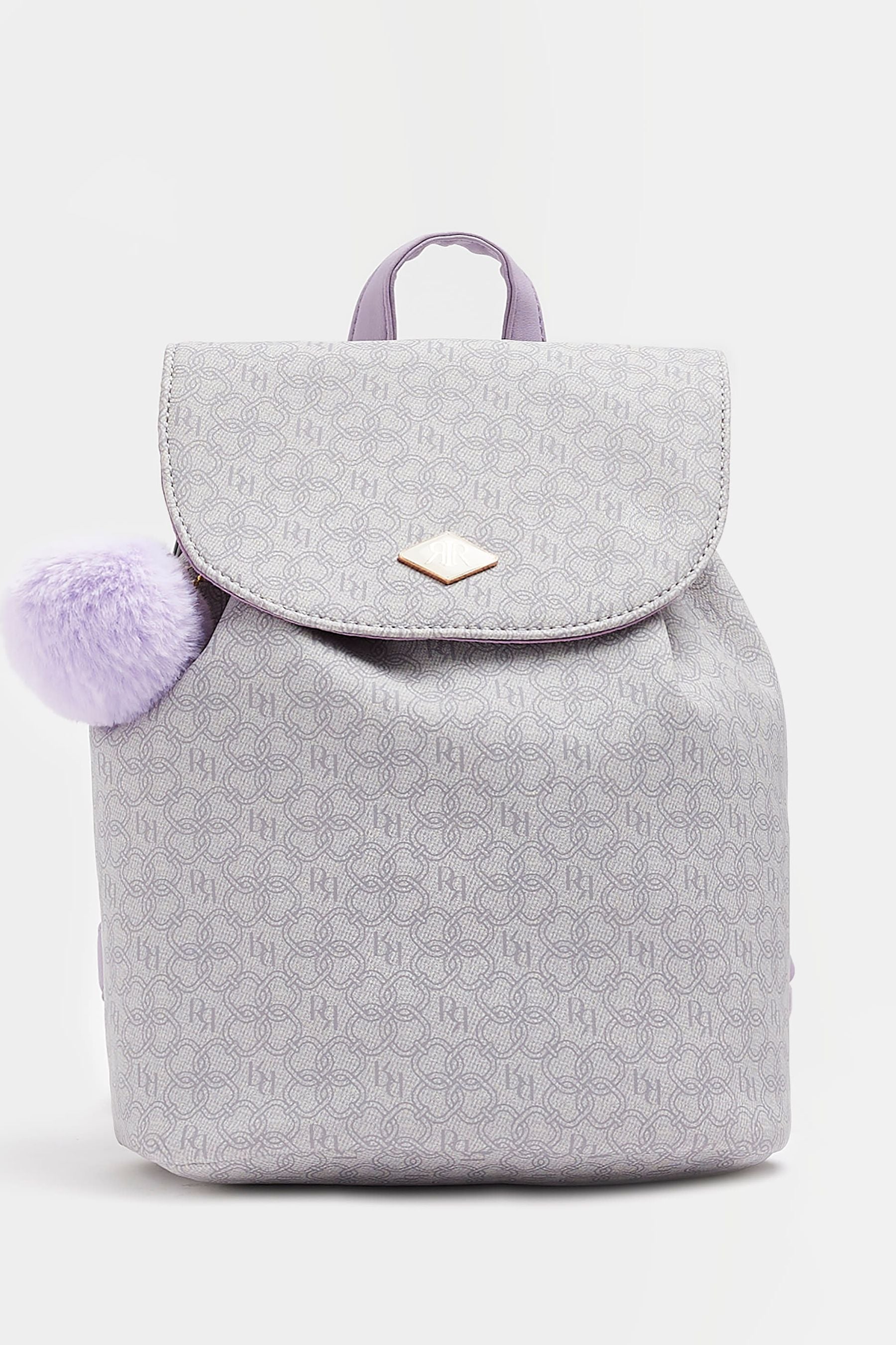 Grey River Island Grey Light Chain Tonal Monogram Bag