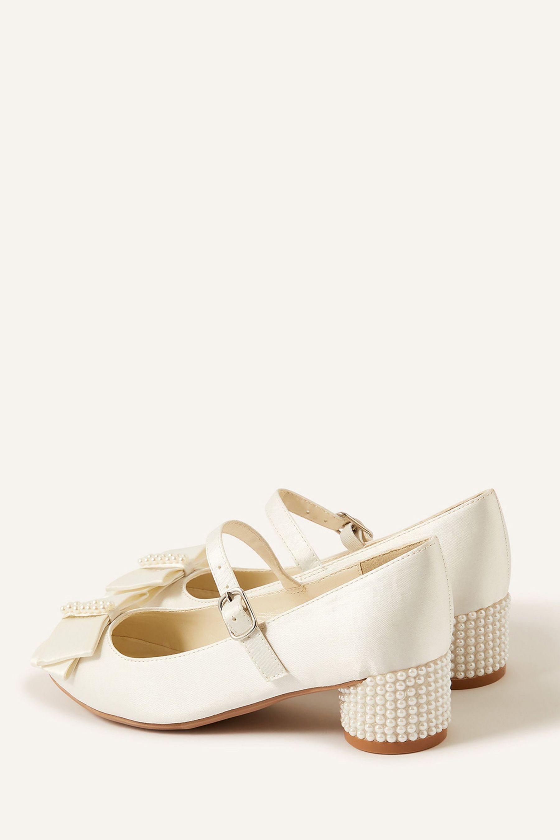 Monsoon Natural Satin Strap Pearl Heels