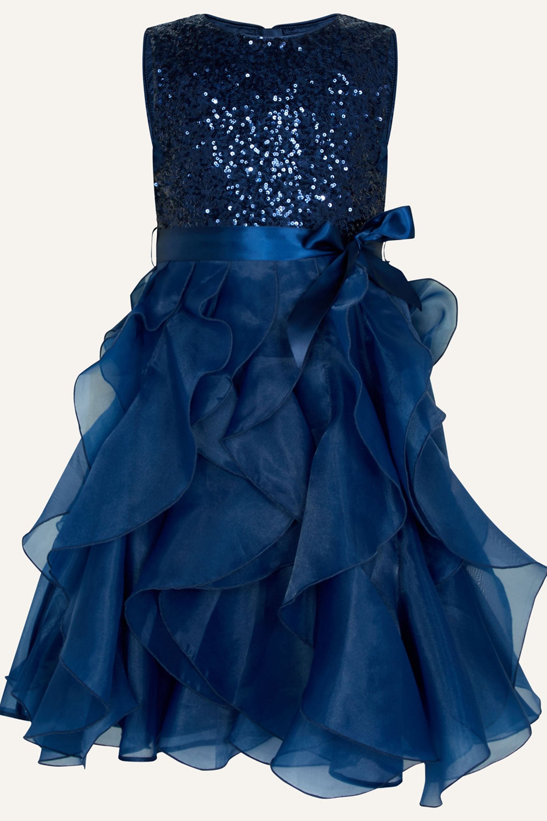 Monsoon Blue Cancan Ruffle Dress