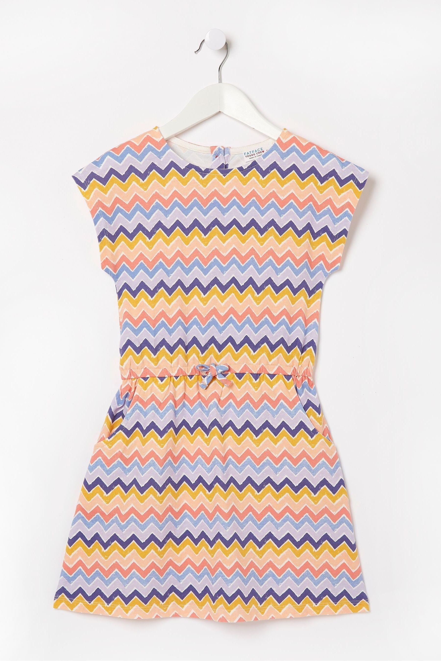 FatFace Callie Yellow Zig Zag Dress