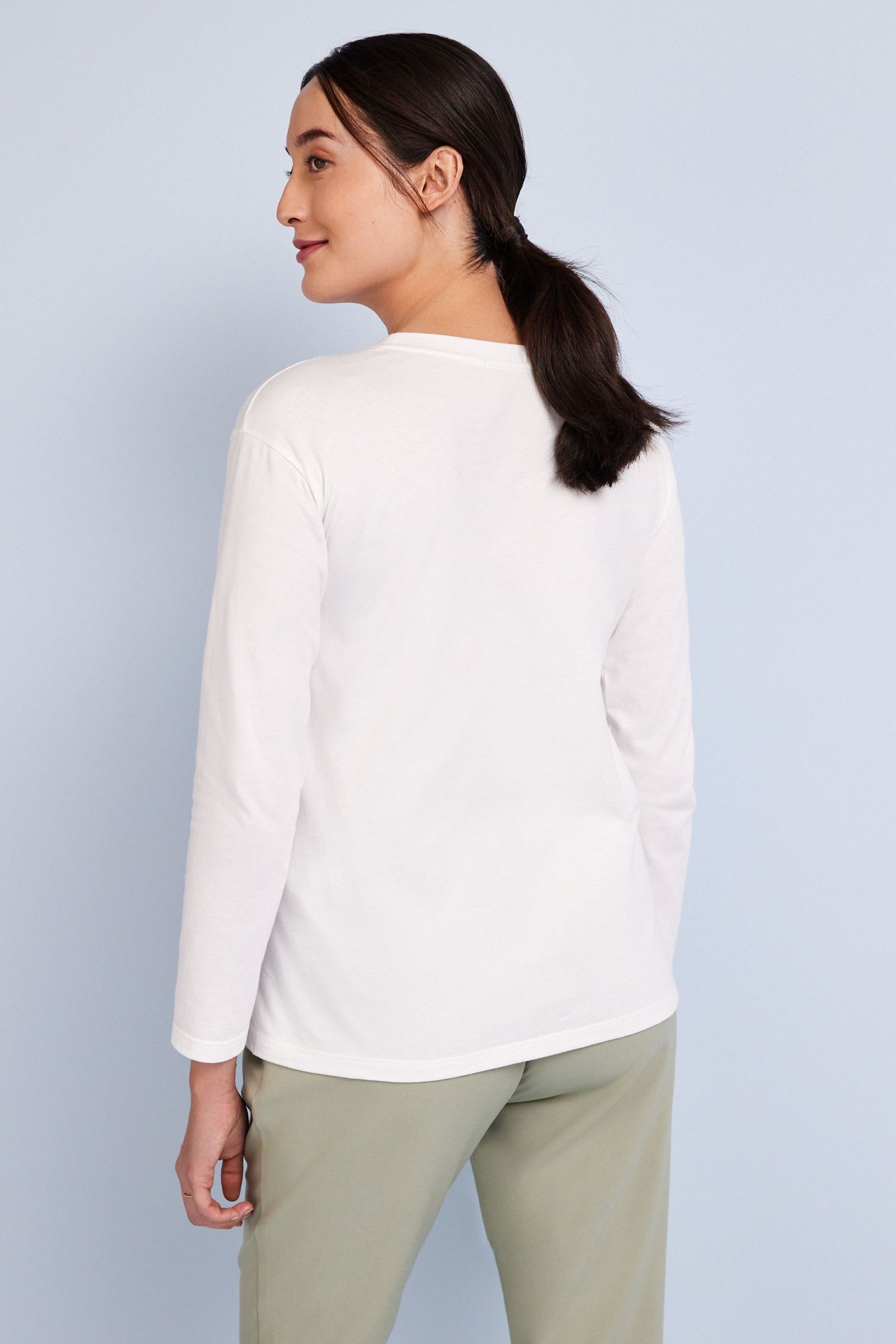 White Maternity/Nursing Long Sleeve Top