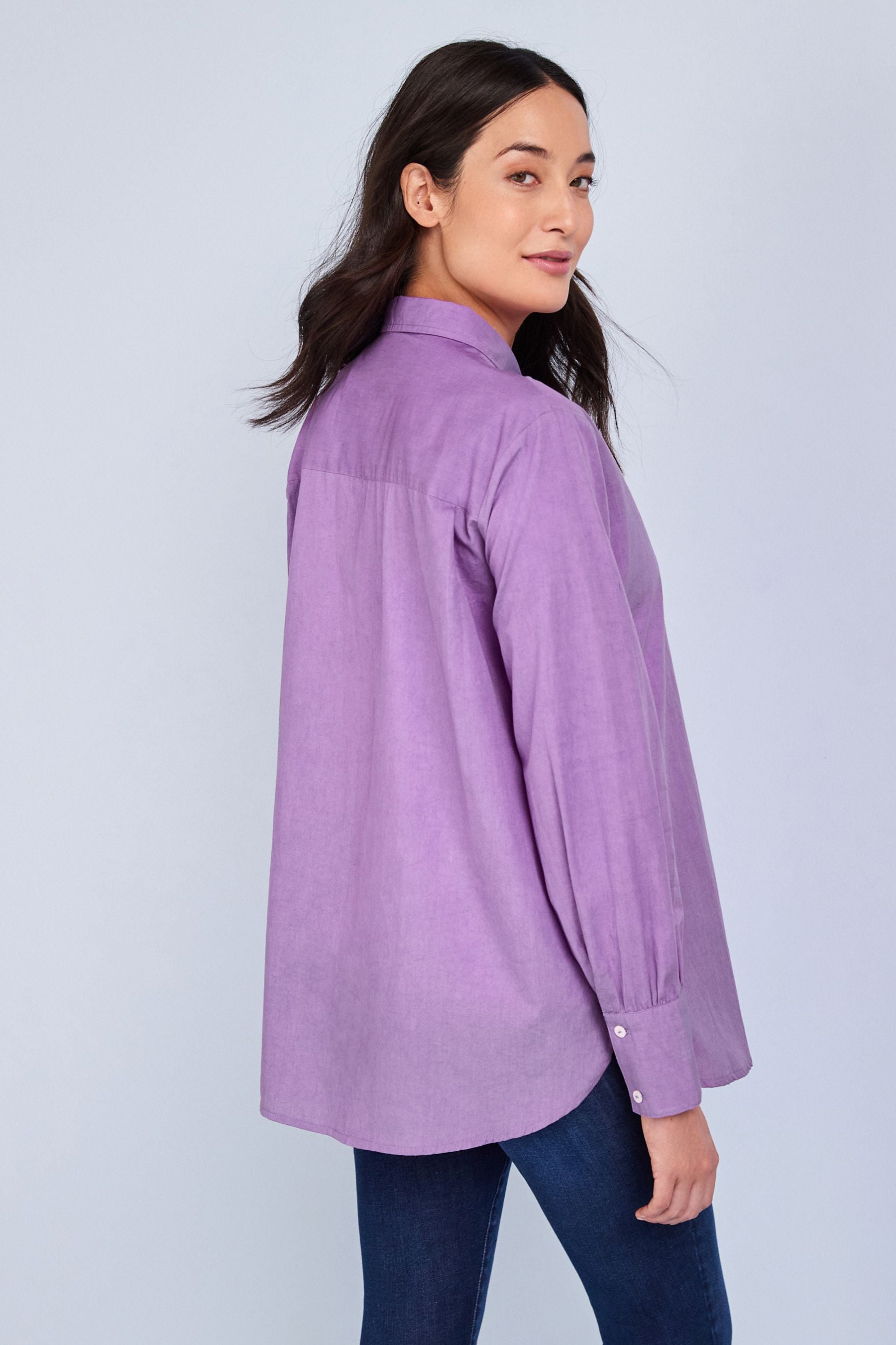 Purple Maternity Nursing Button Down Shirt