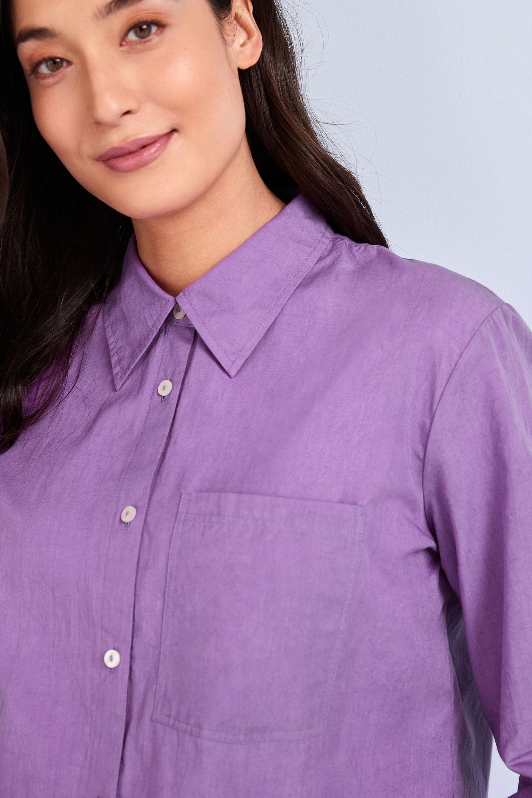 Purple Maternity Nursing Button Down Shirt