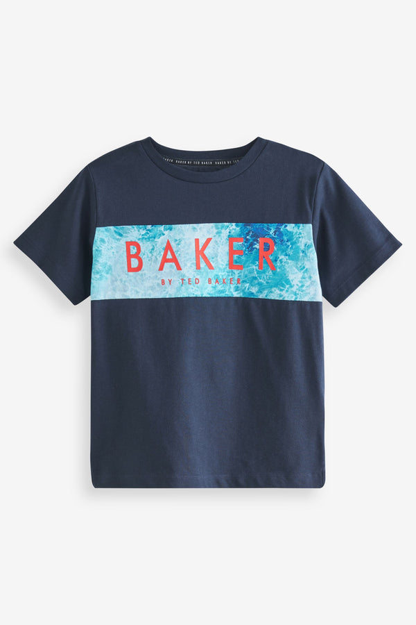 Blue Baker by Ted Baker Navy Blue Trapped Graphic T-Shirt