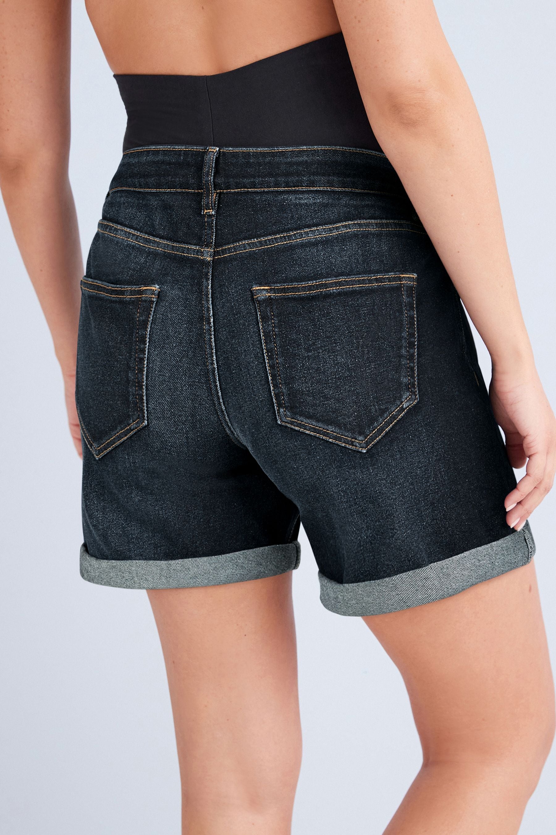 Dark Blue Maternity Mom Style Shorts