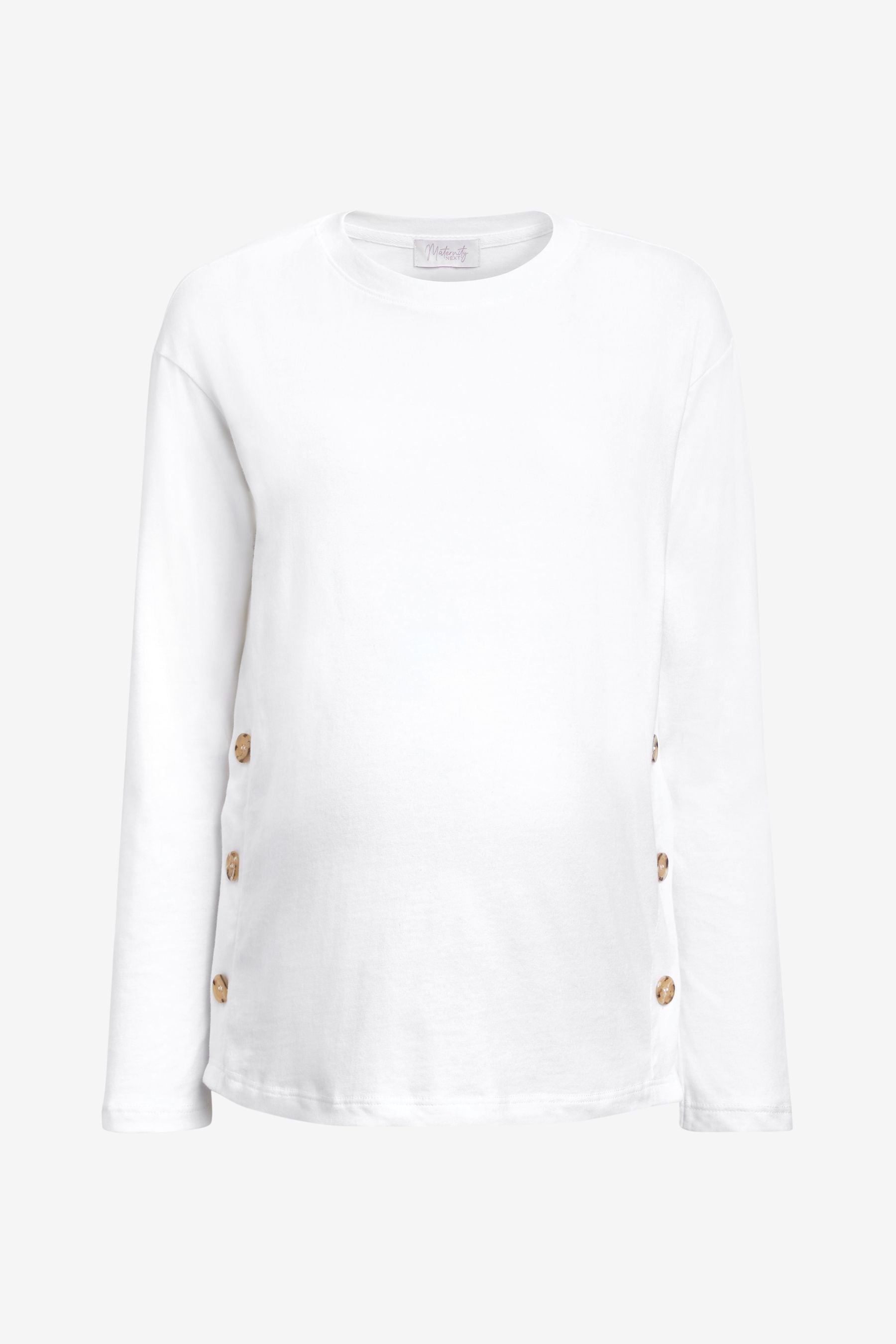 White Maternity/Nursing Long Sleeve Top