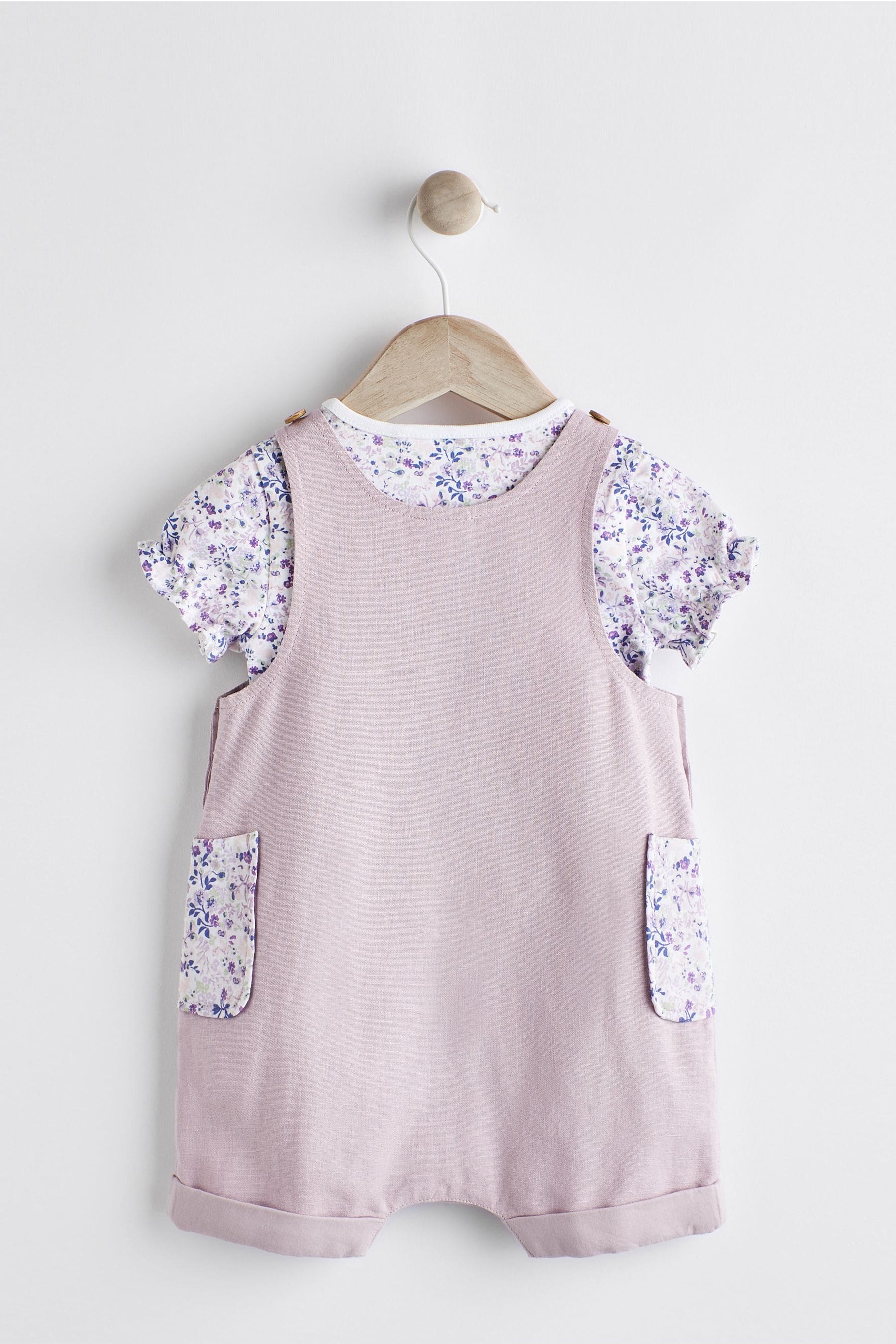 Lilac Purple Giraffe/Floral Baby Character Dungarees (0mths-2yrs)