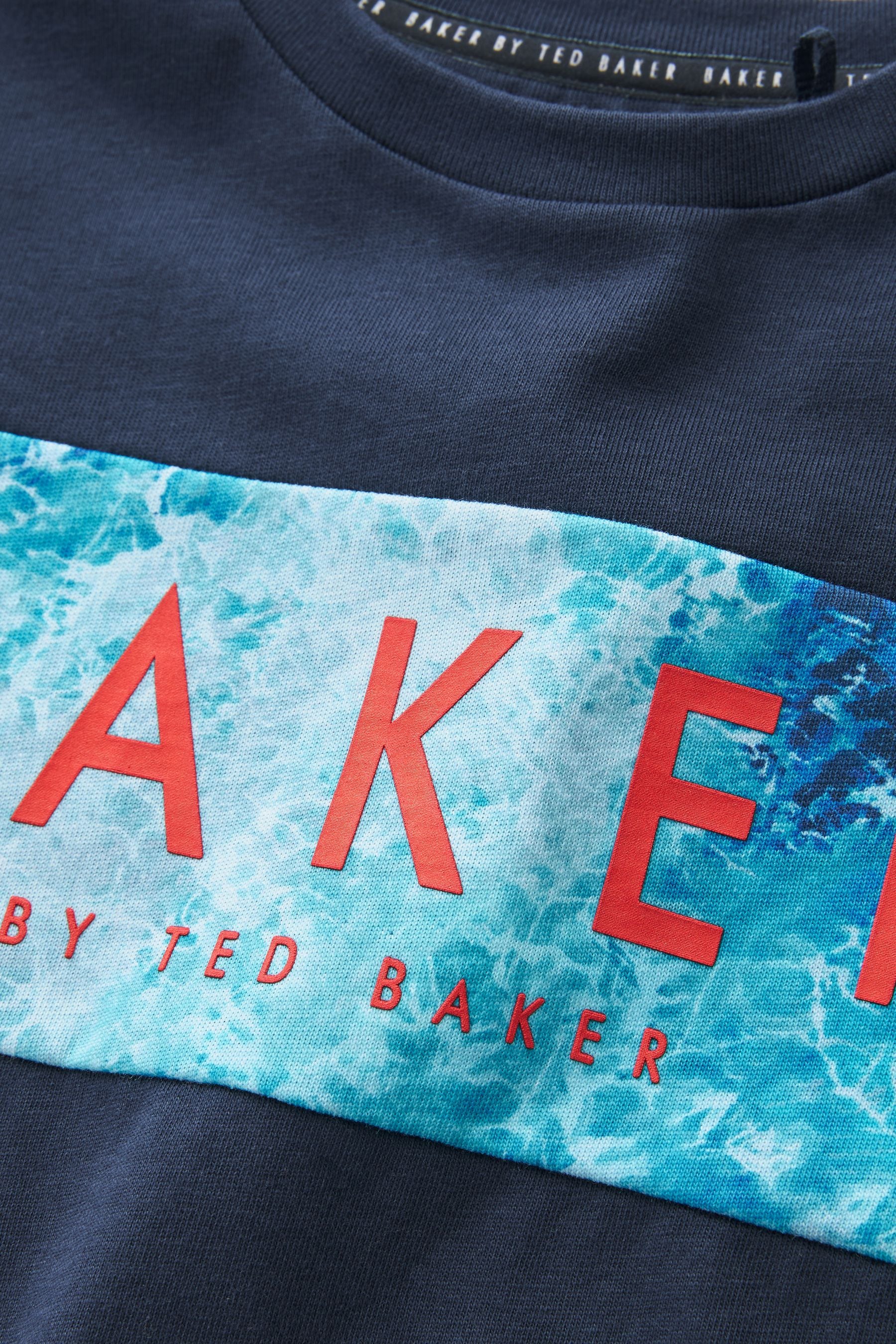 Blue Baker by Ted Baker Navy Blue Trapped Graphic T-Shirt