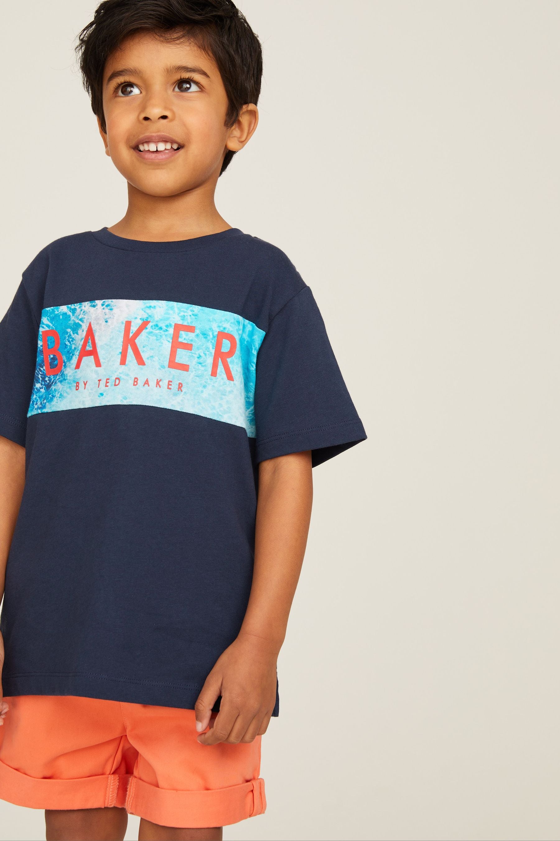 Blue Baker by Ted Baker Navy Blue Trapped Graphic T-Shirt