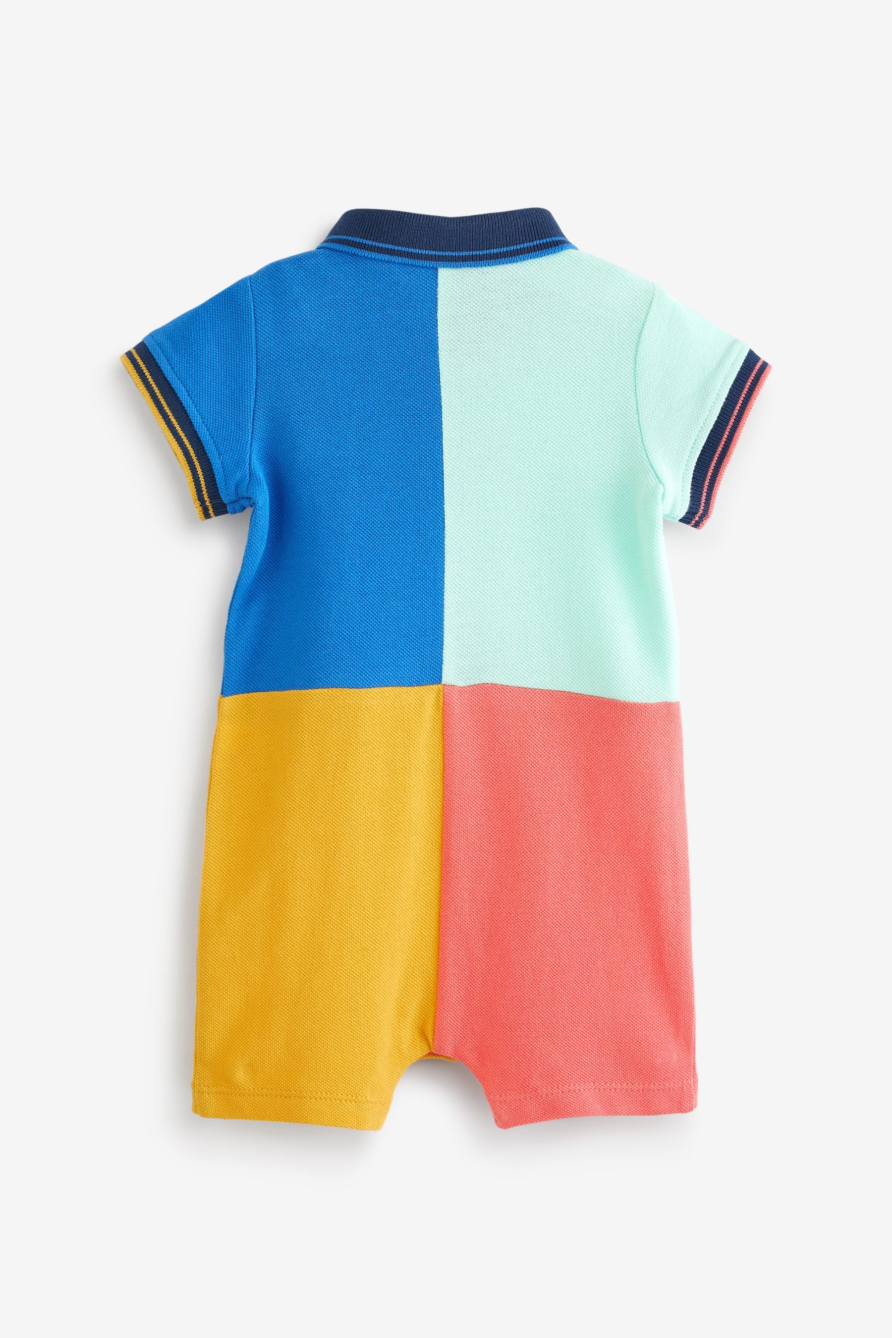 Bright Colourblock Baby Polo Rompers 2 Pack