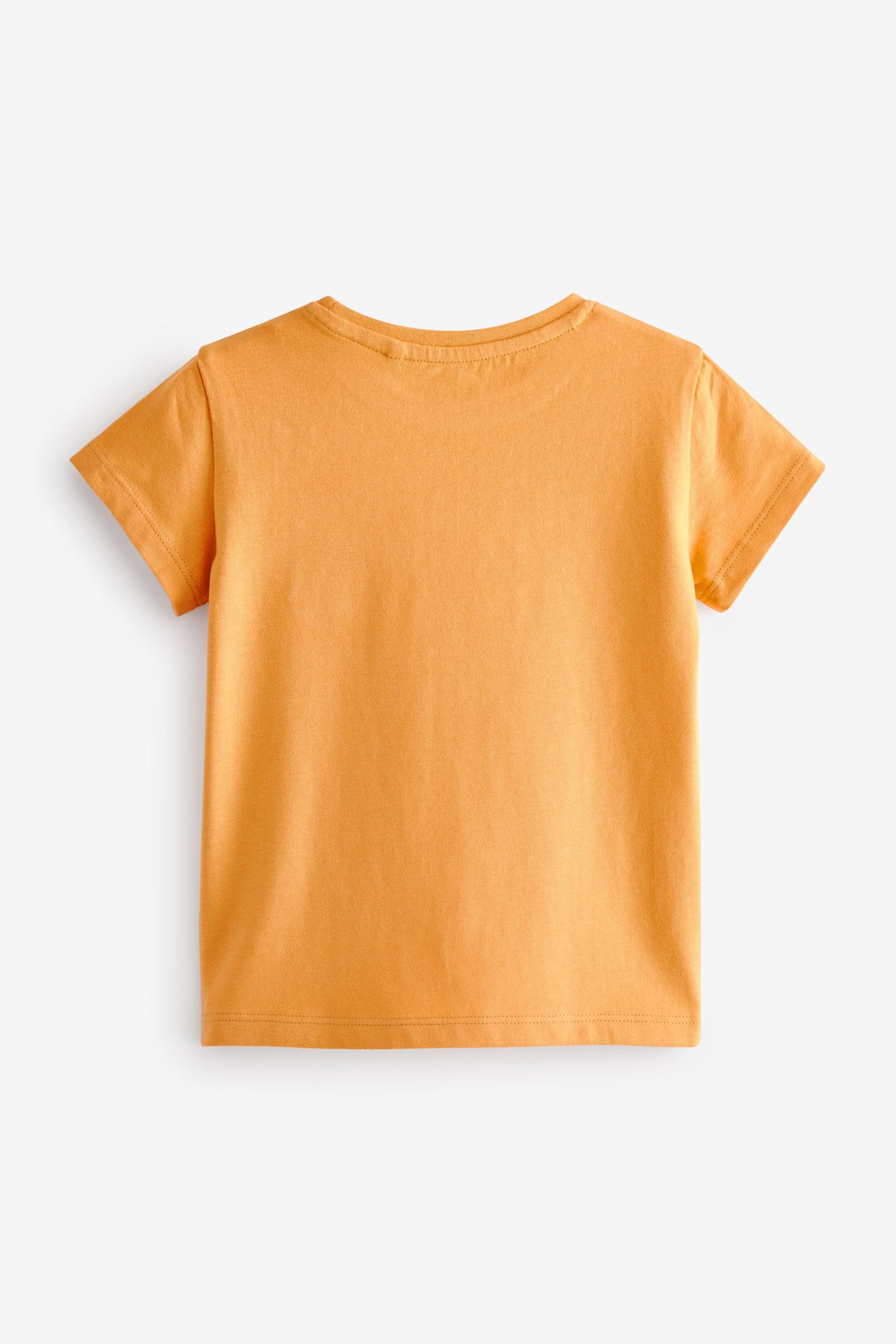 Ochre Yellow Flower Short Sleeve Cotton T-Shirt (3mths-7yrs)