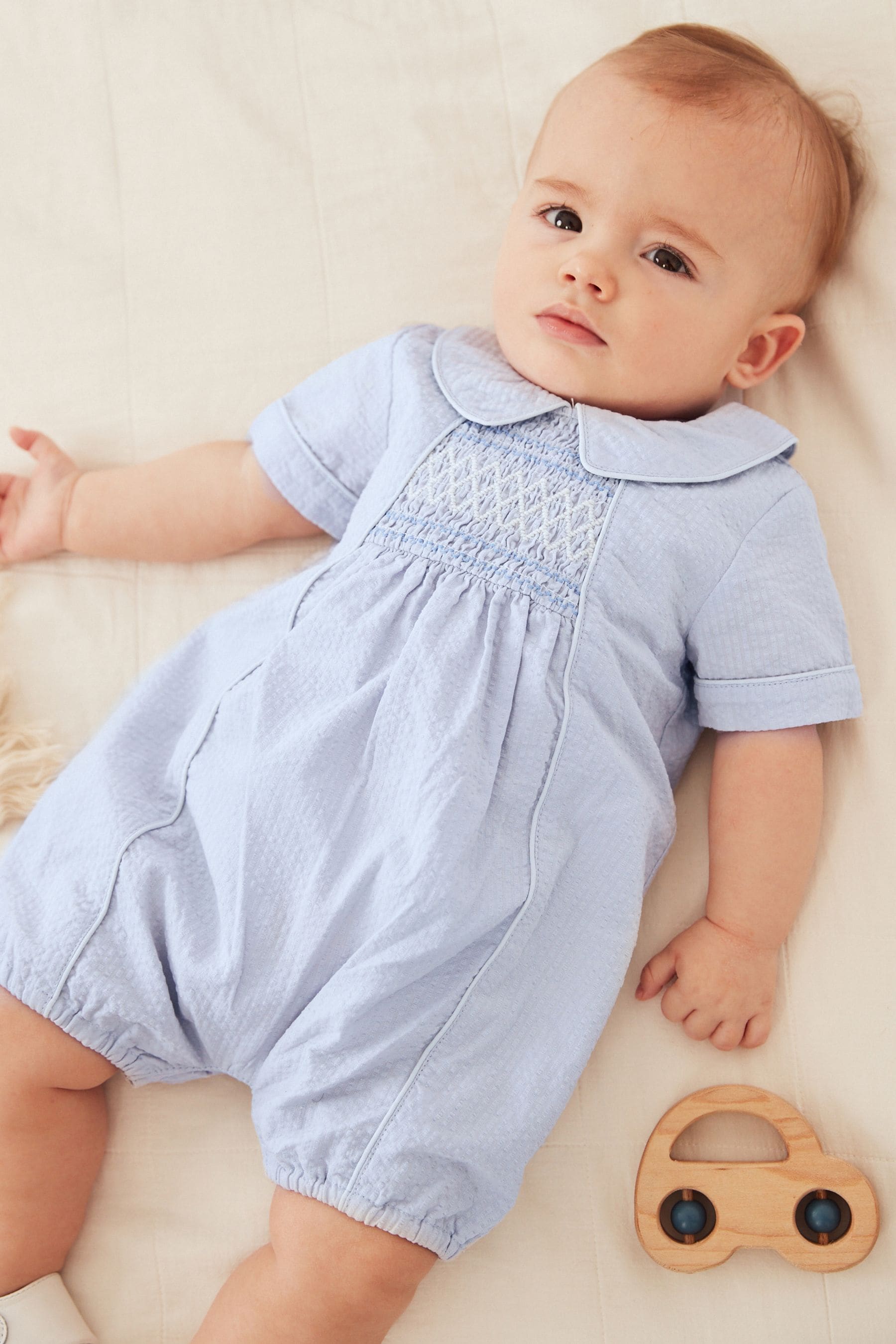 Pale Blue Baby Smart Playsuit (0mths-2yrs)