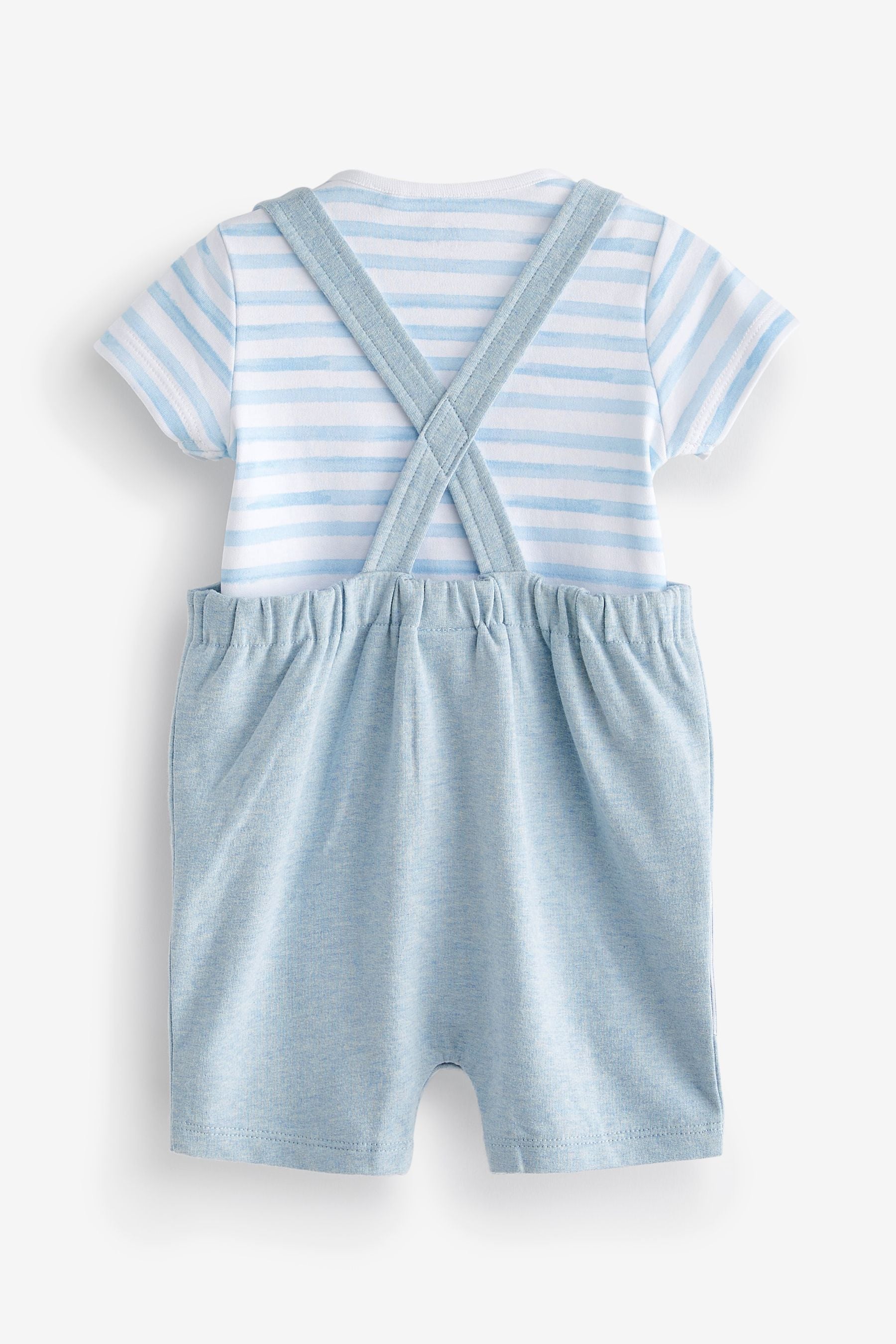 Pale Blue Baby 2 Piece Dungarees Set (0mths-2yrs)