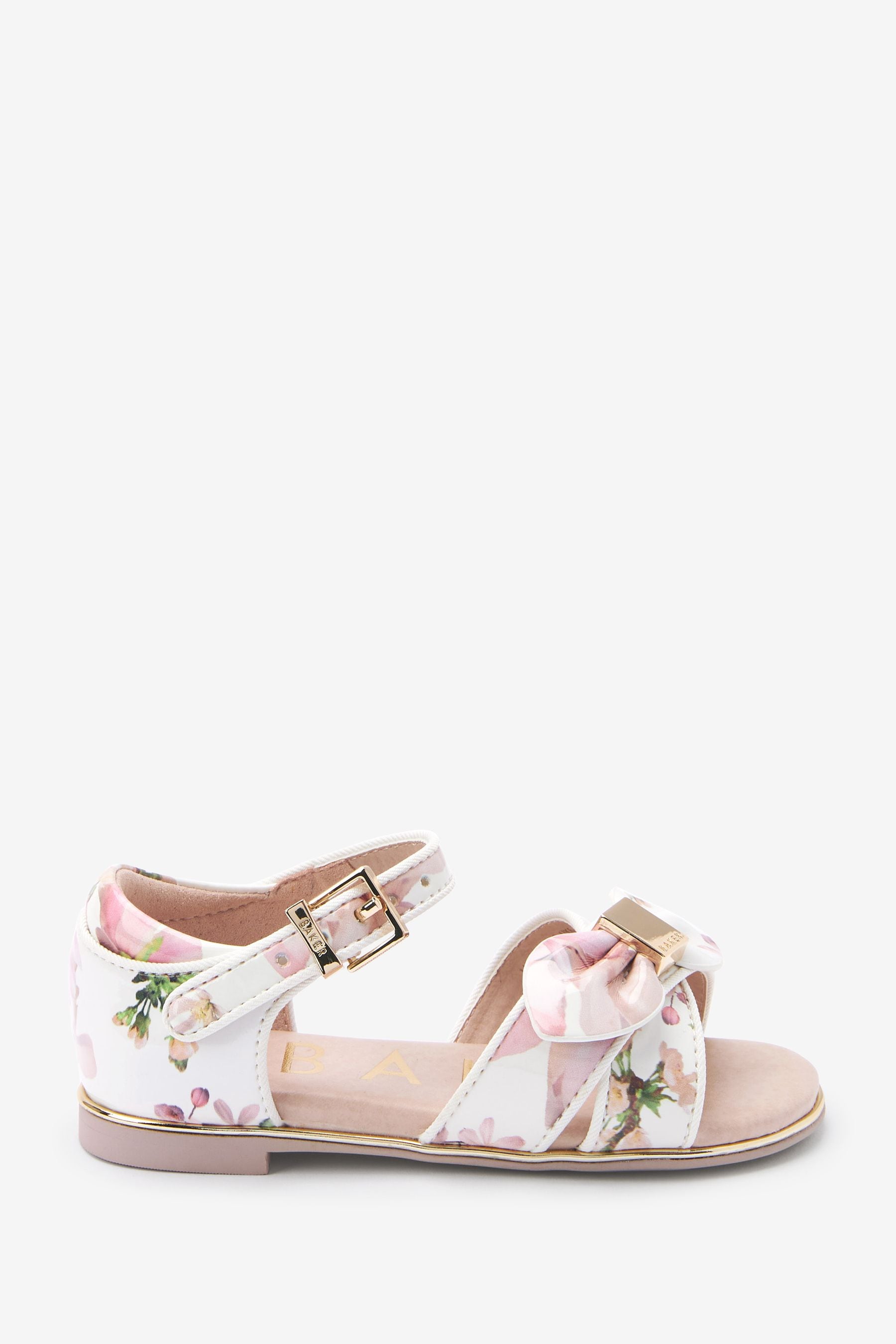 White Baker by Ted Baker White Patent Bow Sandals