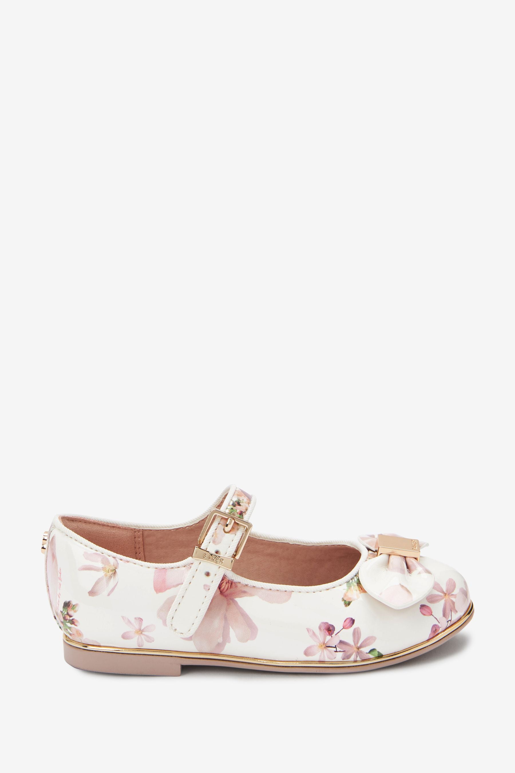 White Baker by Ted Baker White Patent Bow Mary Jane Shoes