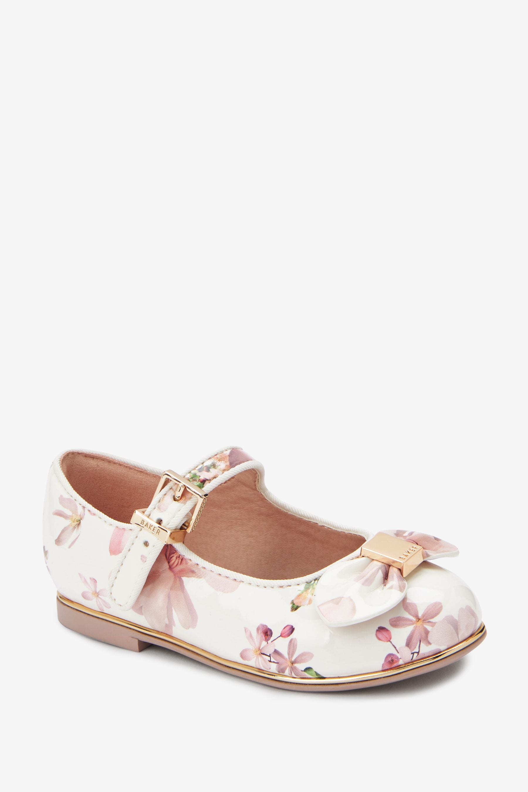 White Baker by Ted Baker White Patent Bow Mary Jane Shoes