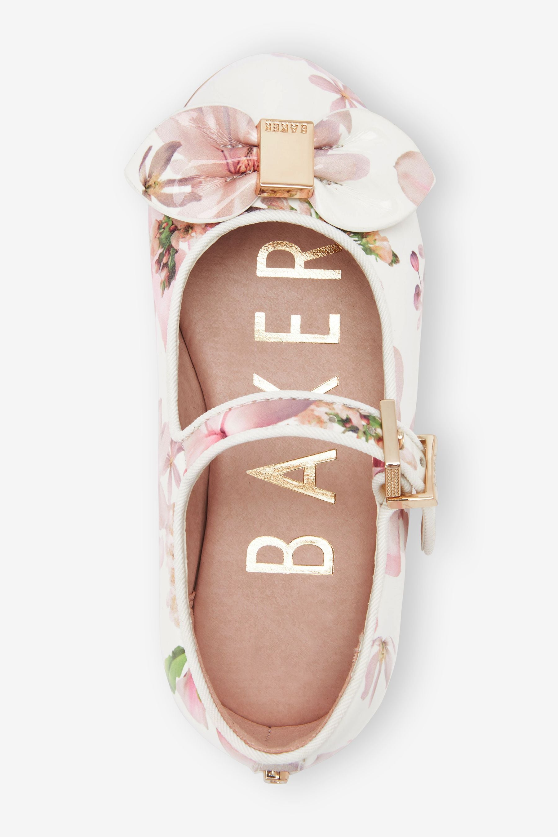 White Baker by Ted Baker White Patent Bow Mary Jane Shoes