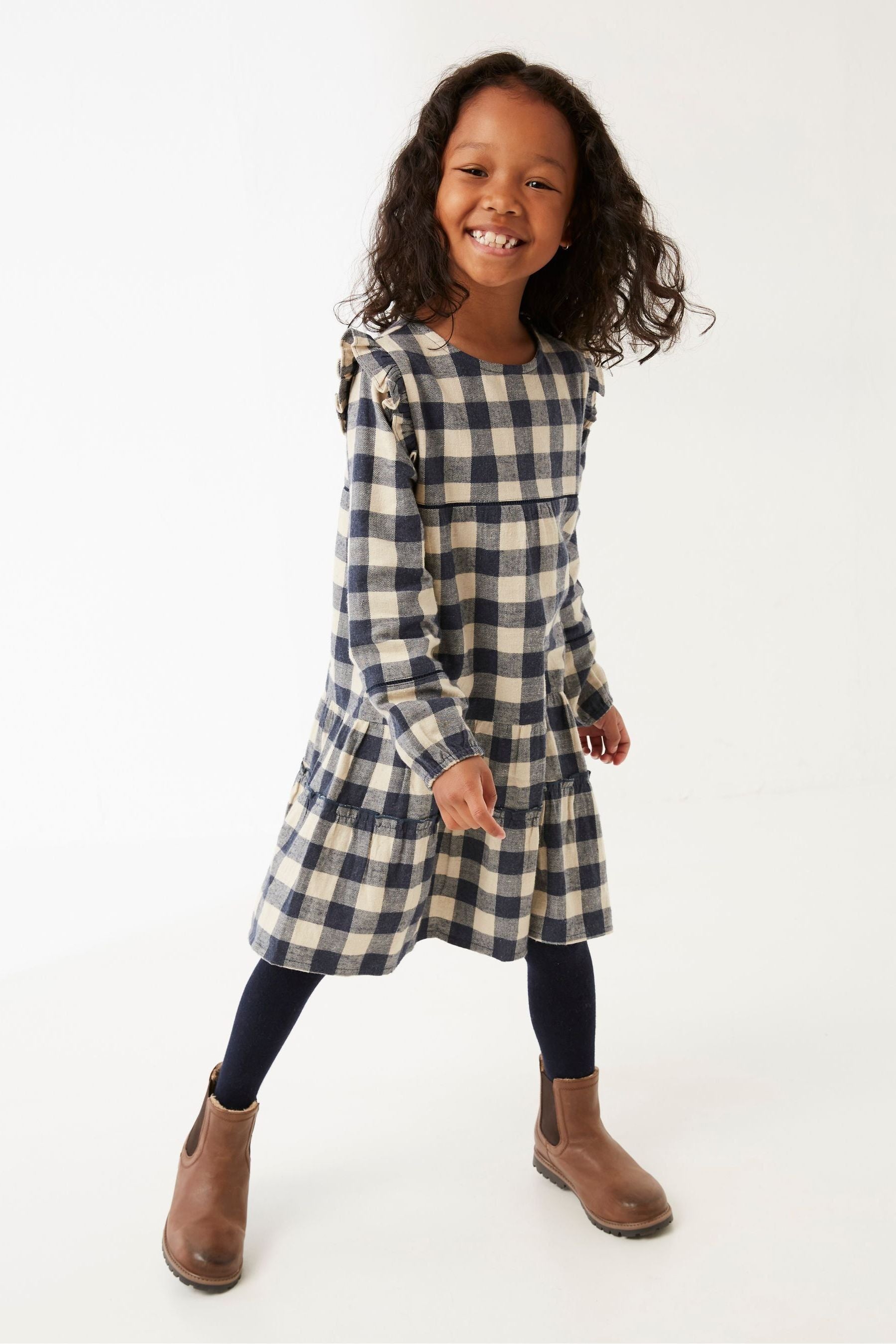 Blue FatFace Blue Grace Check Dress