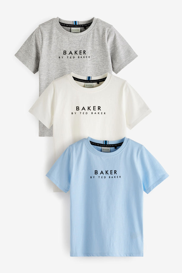 Blue/Grey/White Baker by Ted Baker T-Shirts 3 Pack