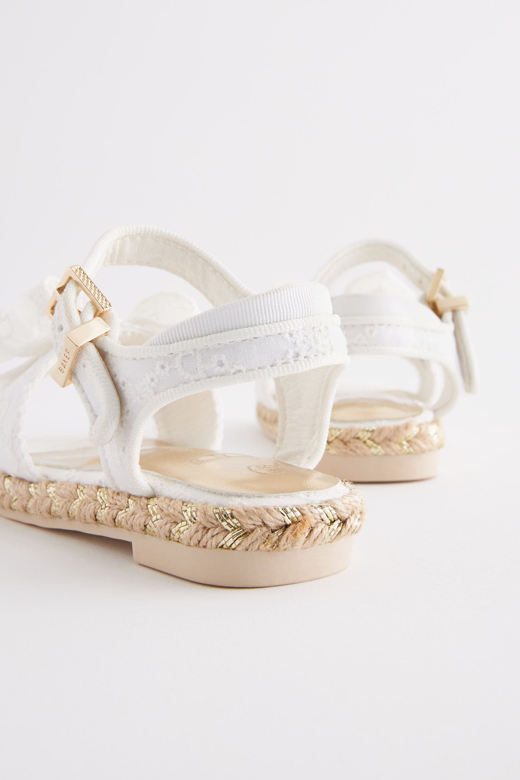 White Baker by Ted Baker White Broderie Bow Sandals