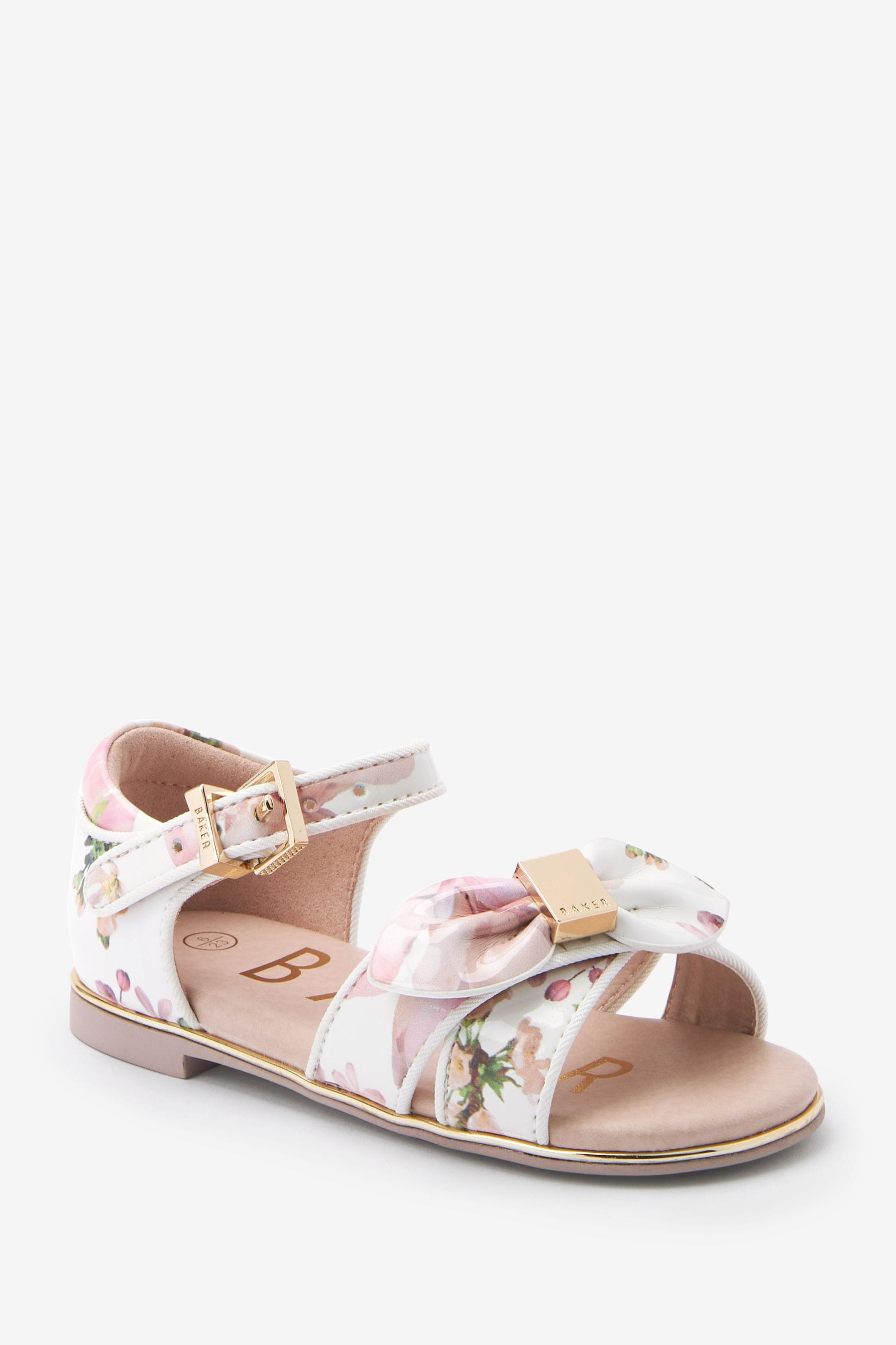 White Baker by Ted Baker White Patent Bow Sandals