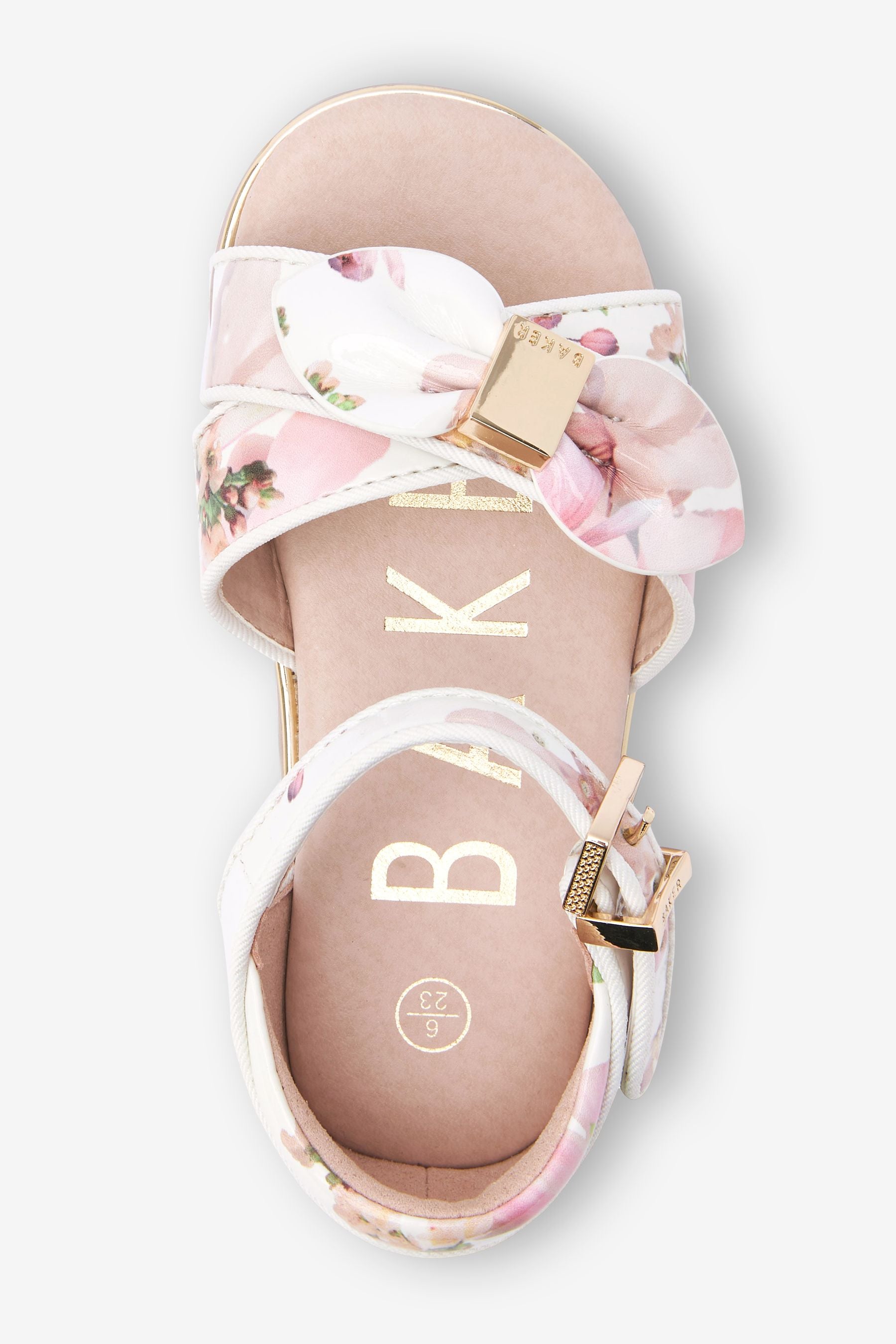 White Baker by Ted Baker White Patent Bow Sandals